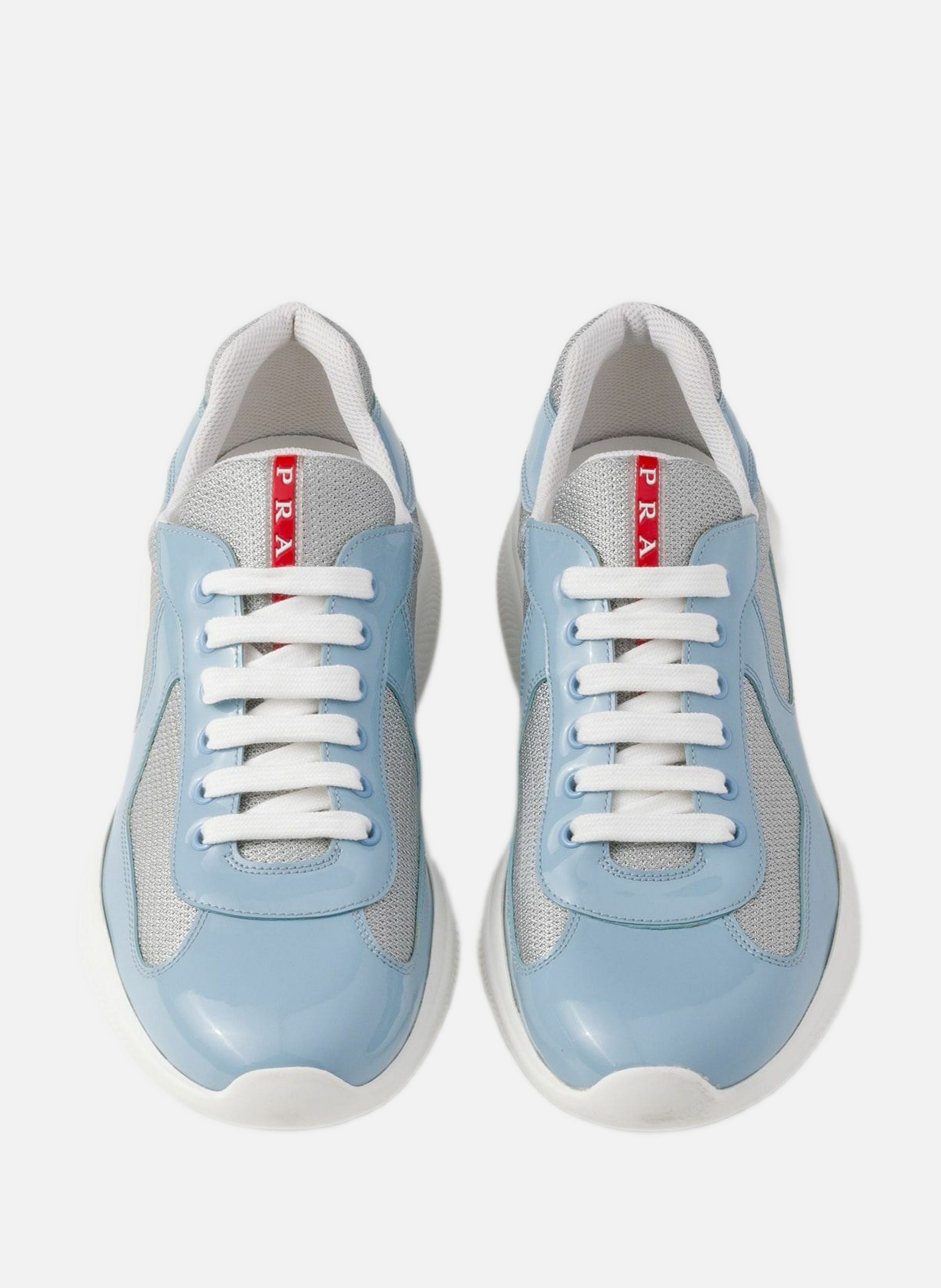 Sneakers prada america’s cup en cuir verni et tiss PRADA Bleu