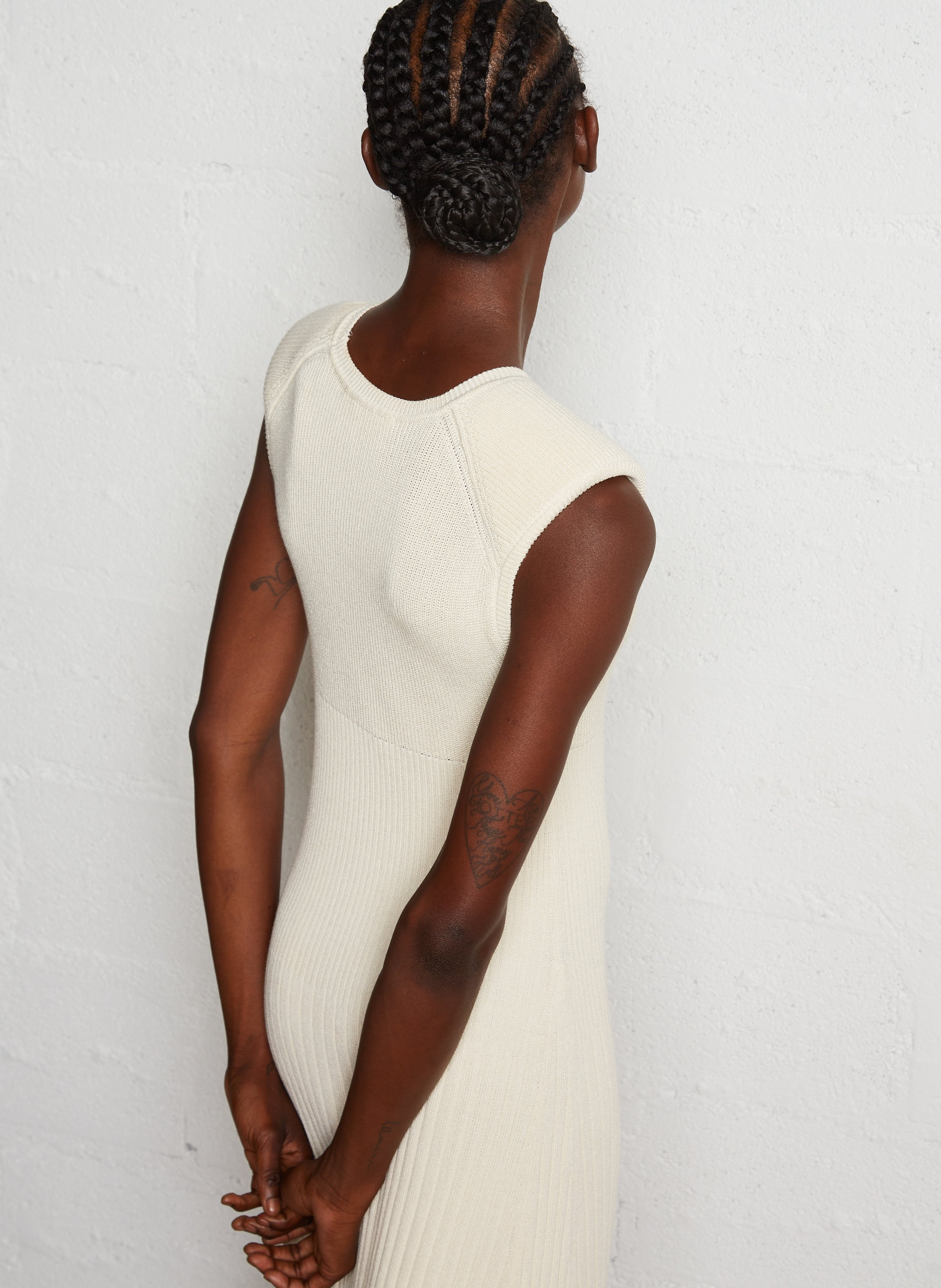 Robe longue droite col rond essie BA&SH Beige