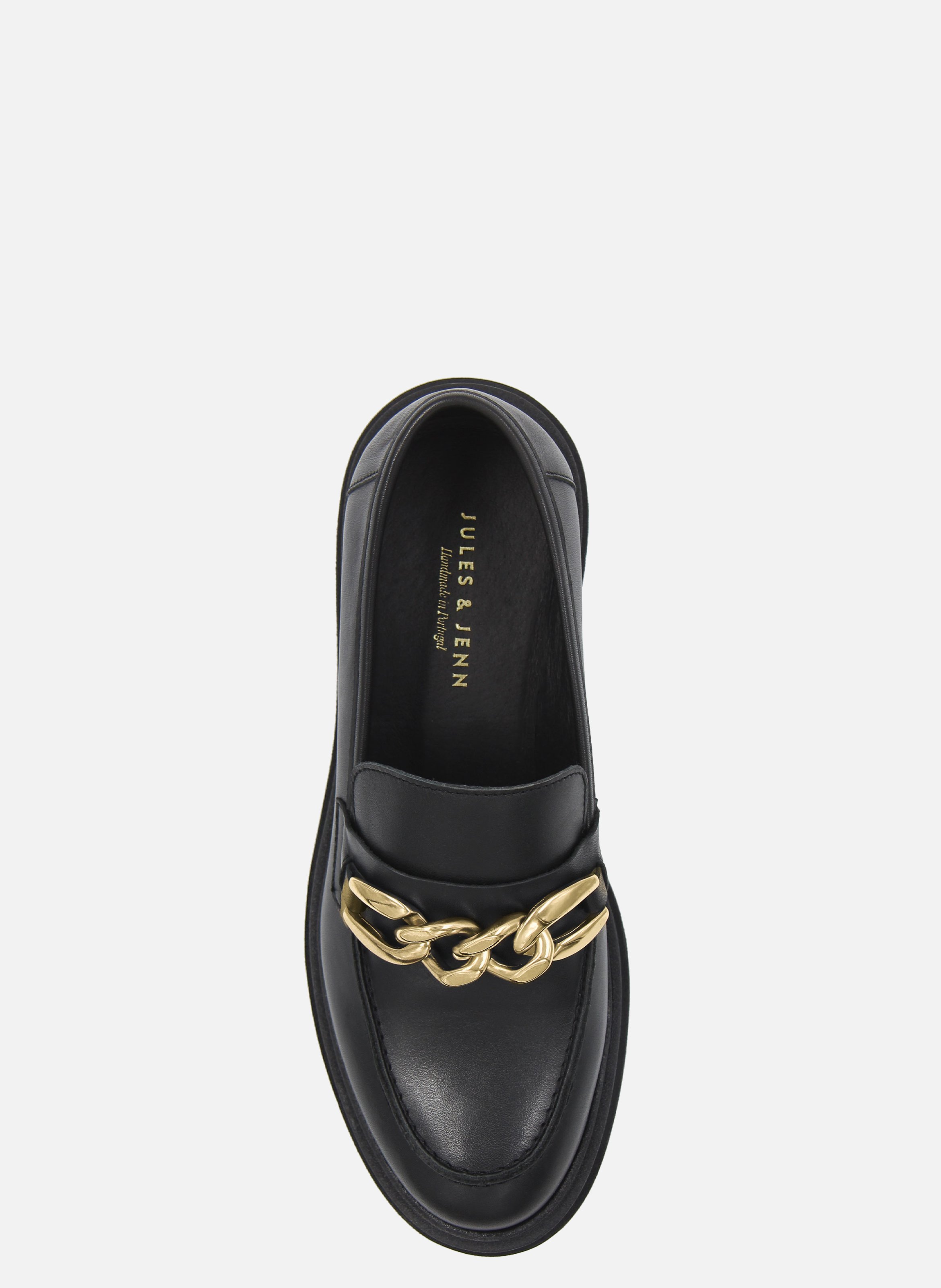 Mocassins crampons cuir lisse JULES & JENN Noir