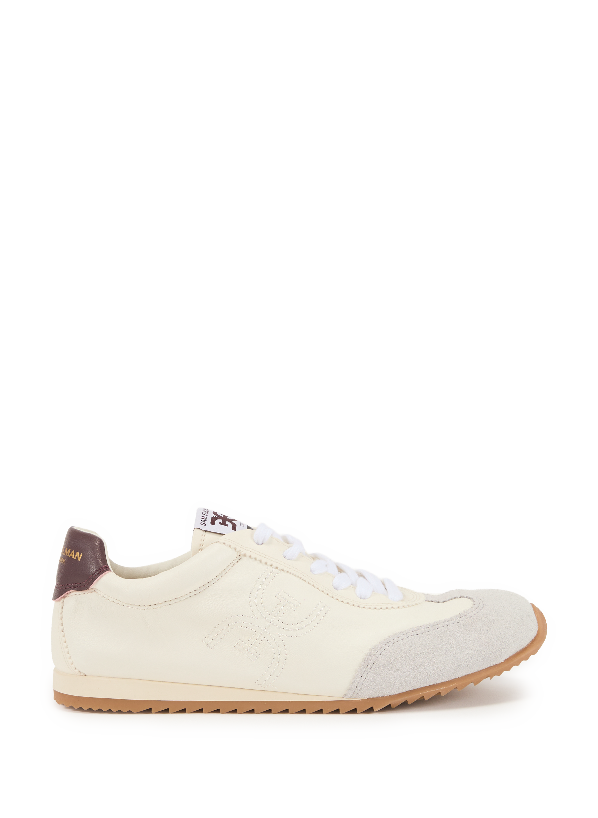 SAM EDELMAN Mixed leather low-top sneakers White