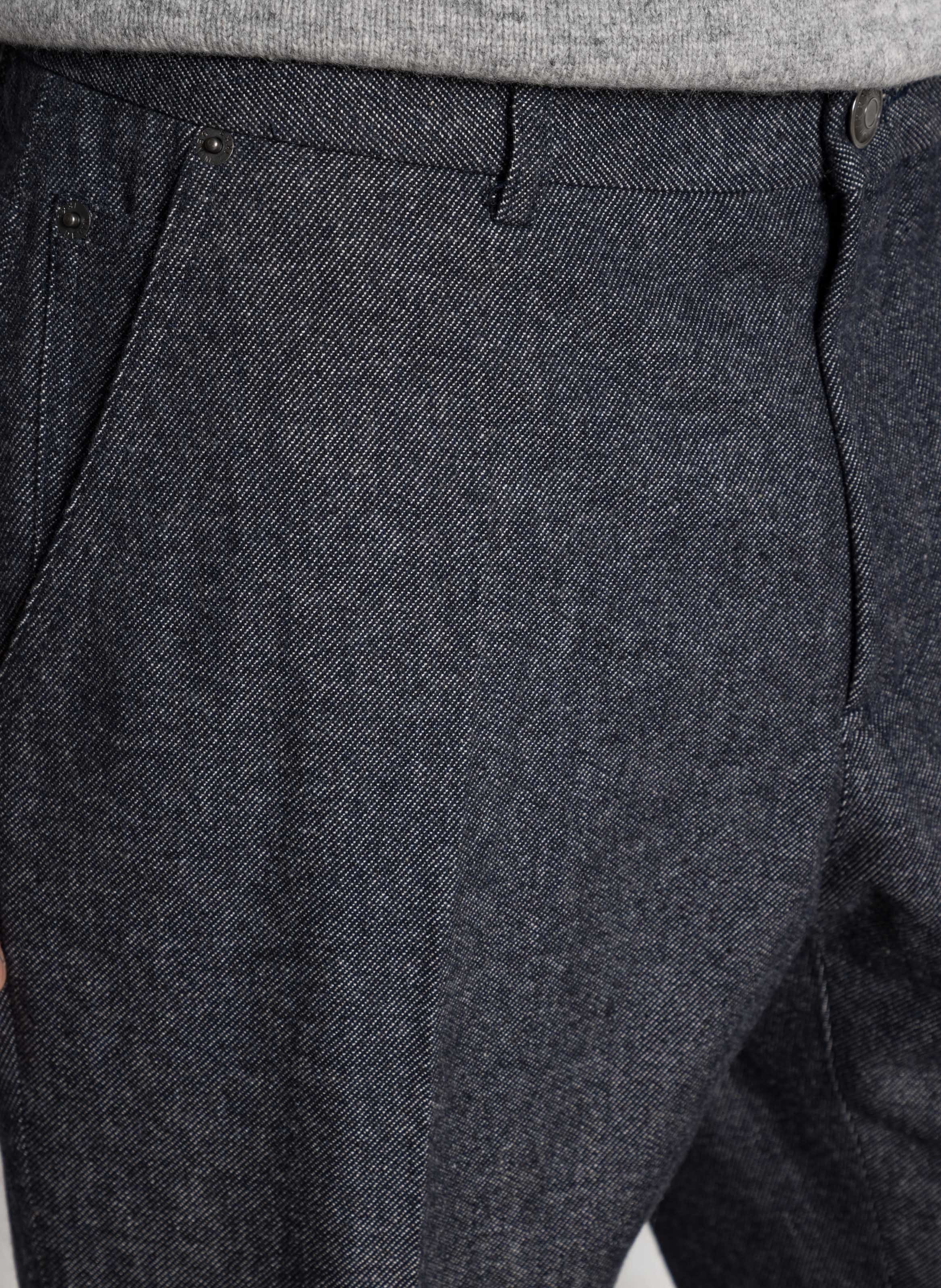 Jean droit en maille IKKS Bleu