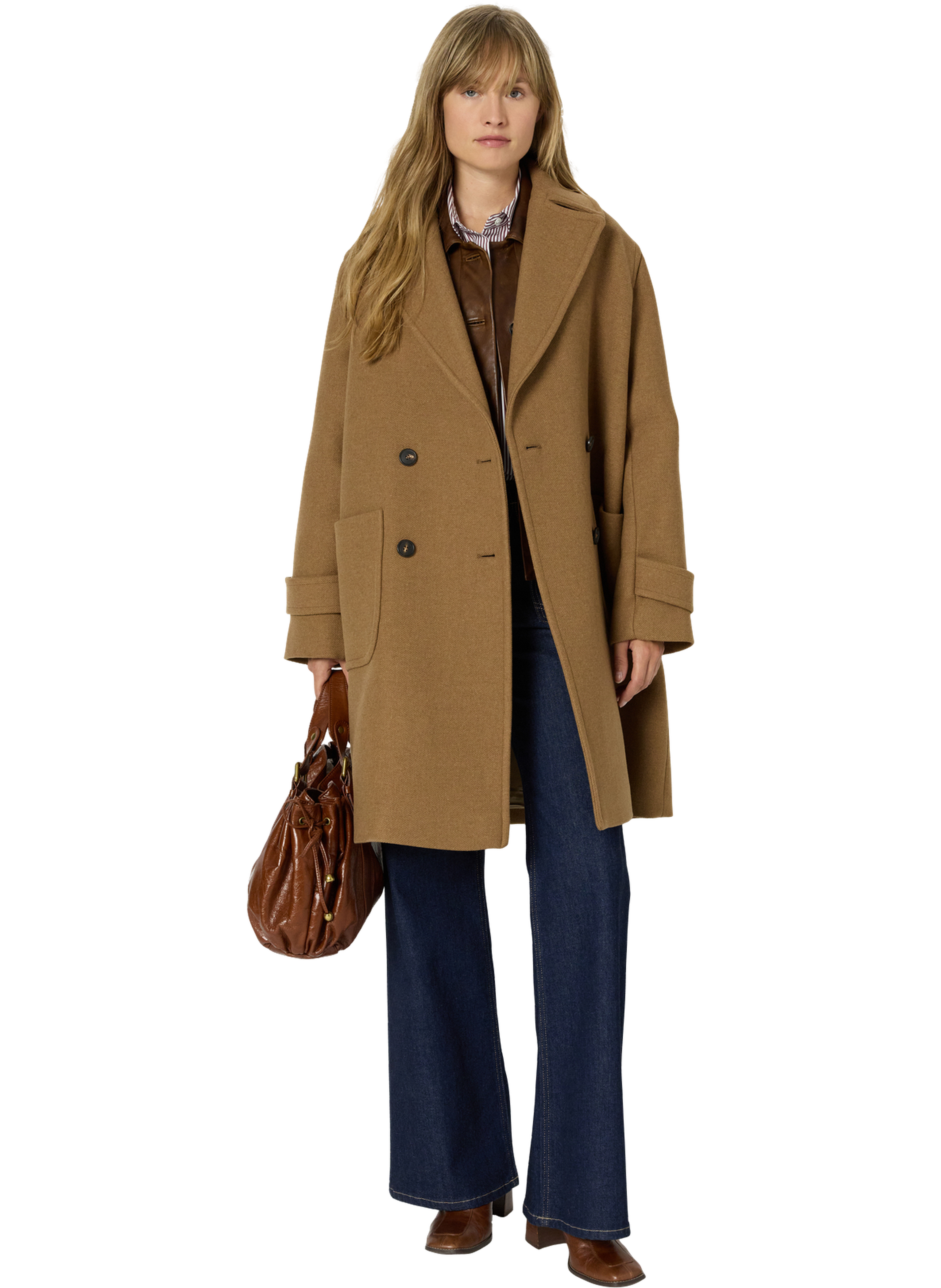 Manteau ample à boutonnage croisé - meriem GERARD DAREL Beige