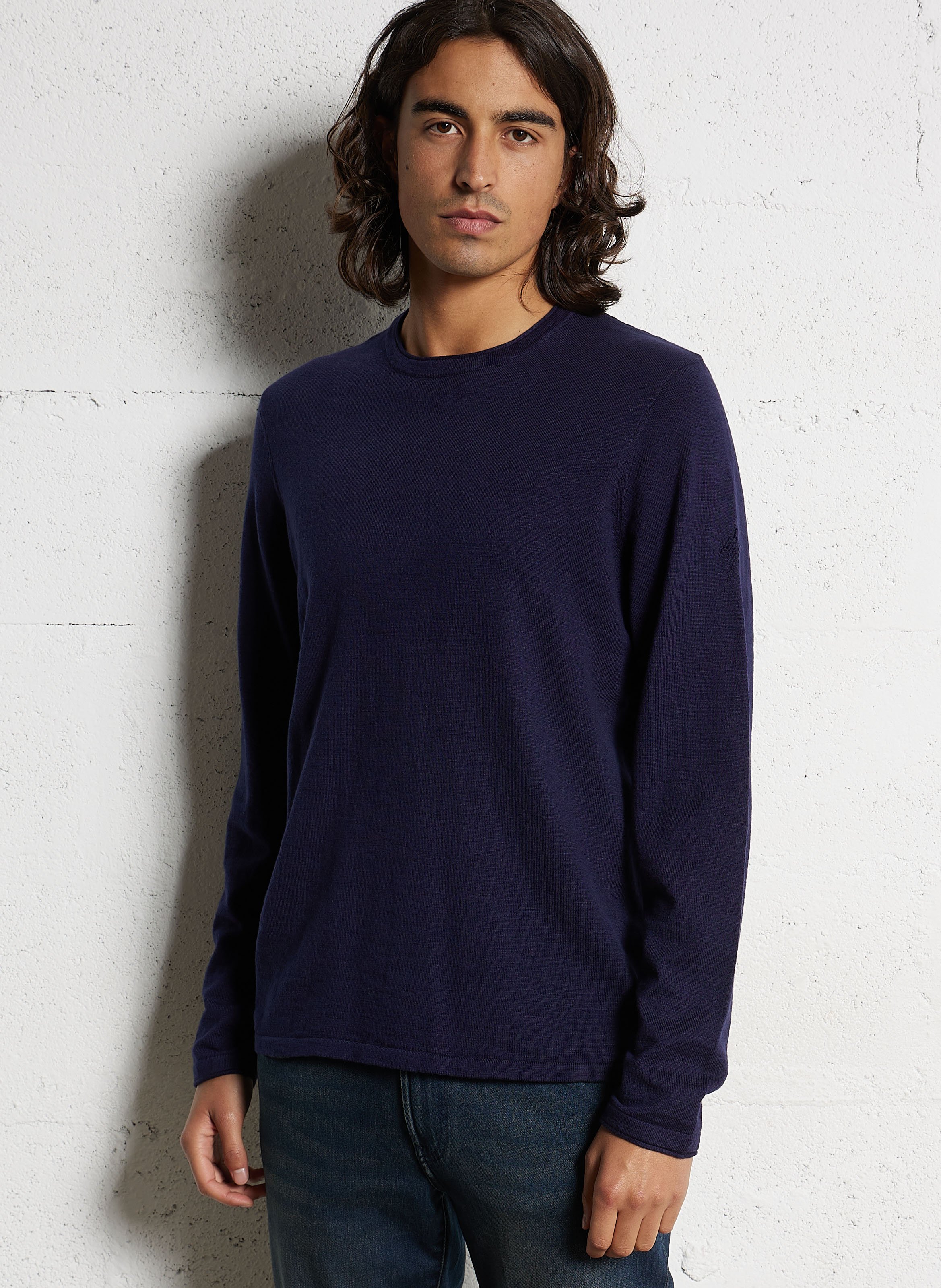 Pull droit en coton IKKS Bleu