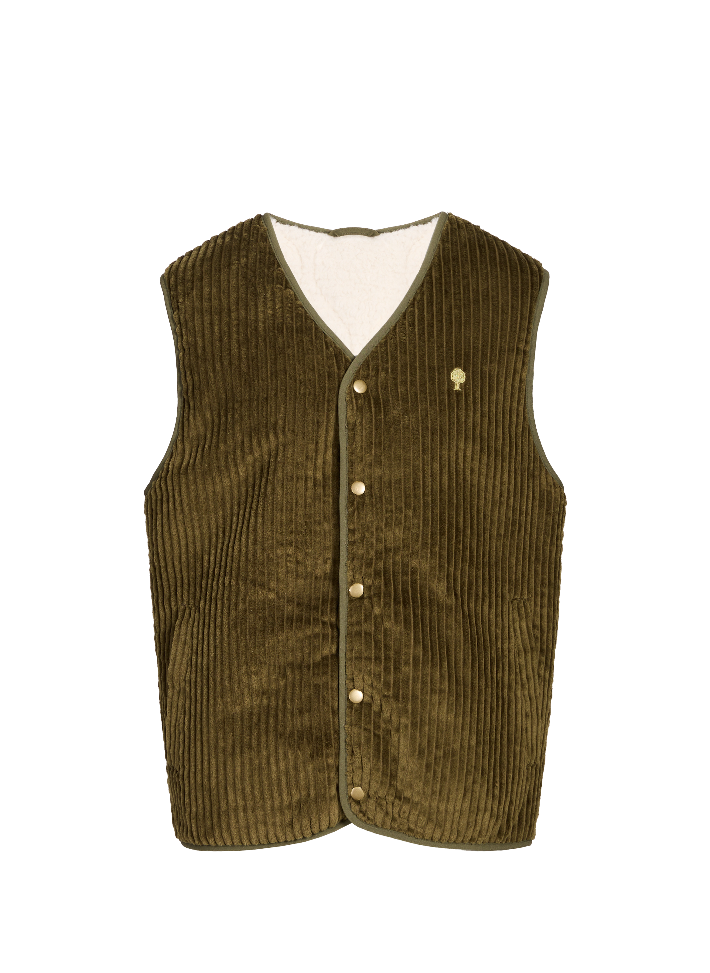 FAGUO Veste sans manches réversible en coton Vert