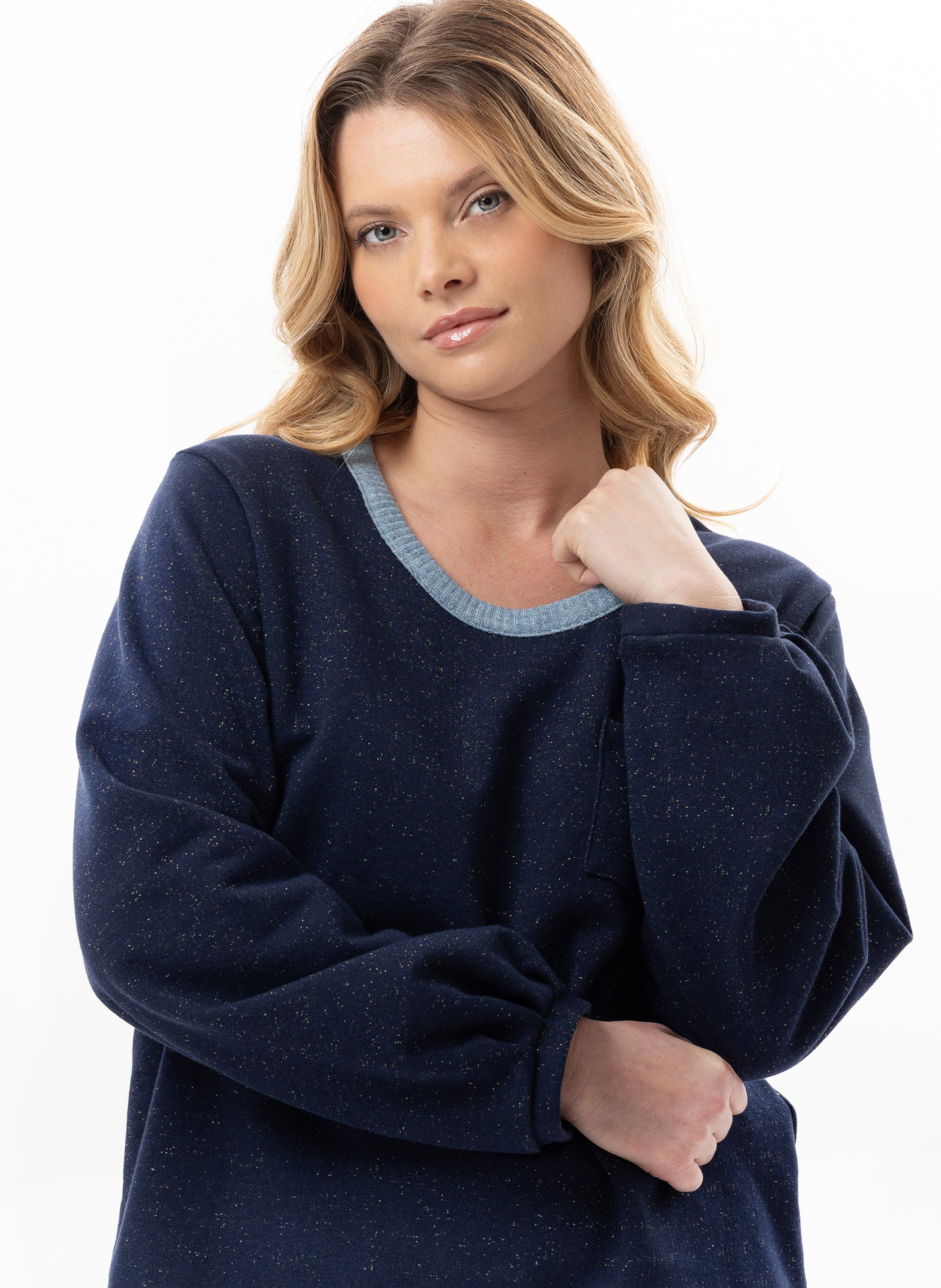 Ensemble homewear en molleton lurex eclat 112 LE CHAT Bleu