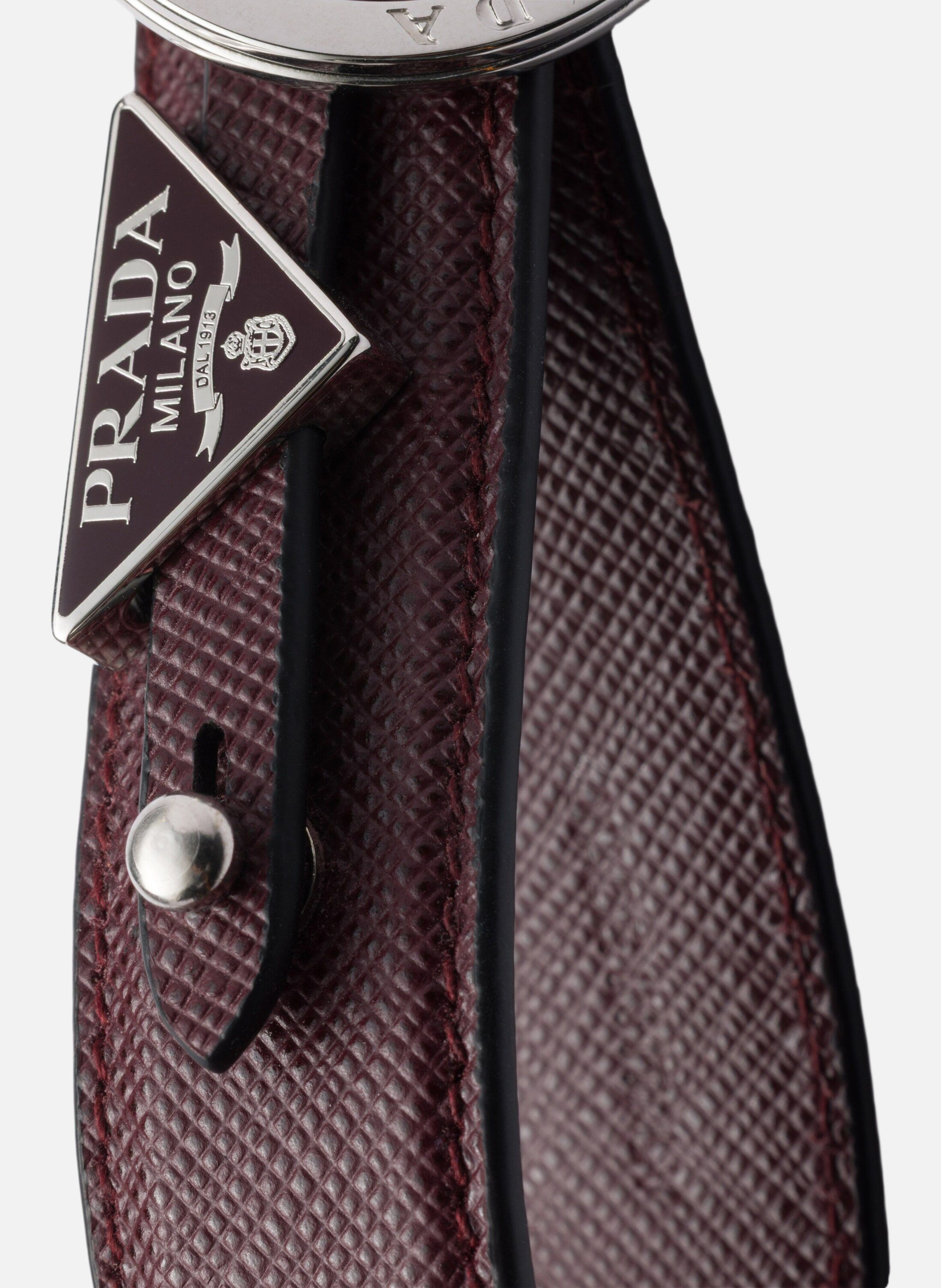 Porte-clés en cuir saffiano PRADA Rouge