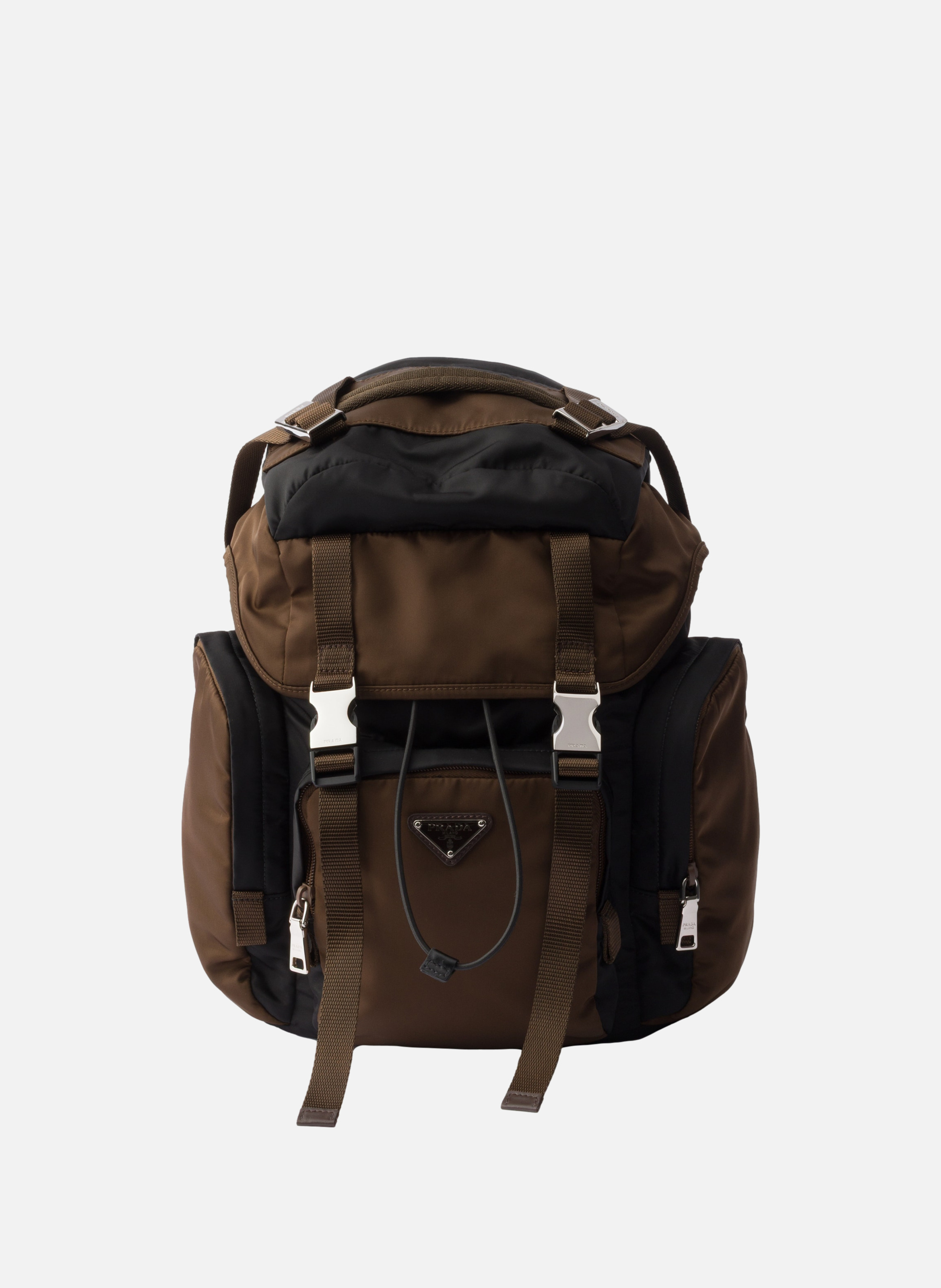 Sac à dos en re-nylon et cuir saffiano PRADA Noir