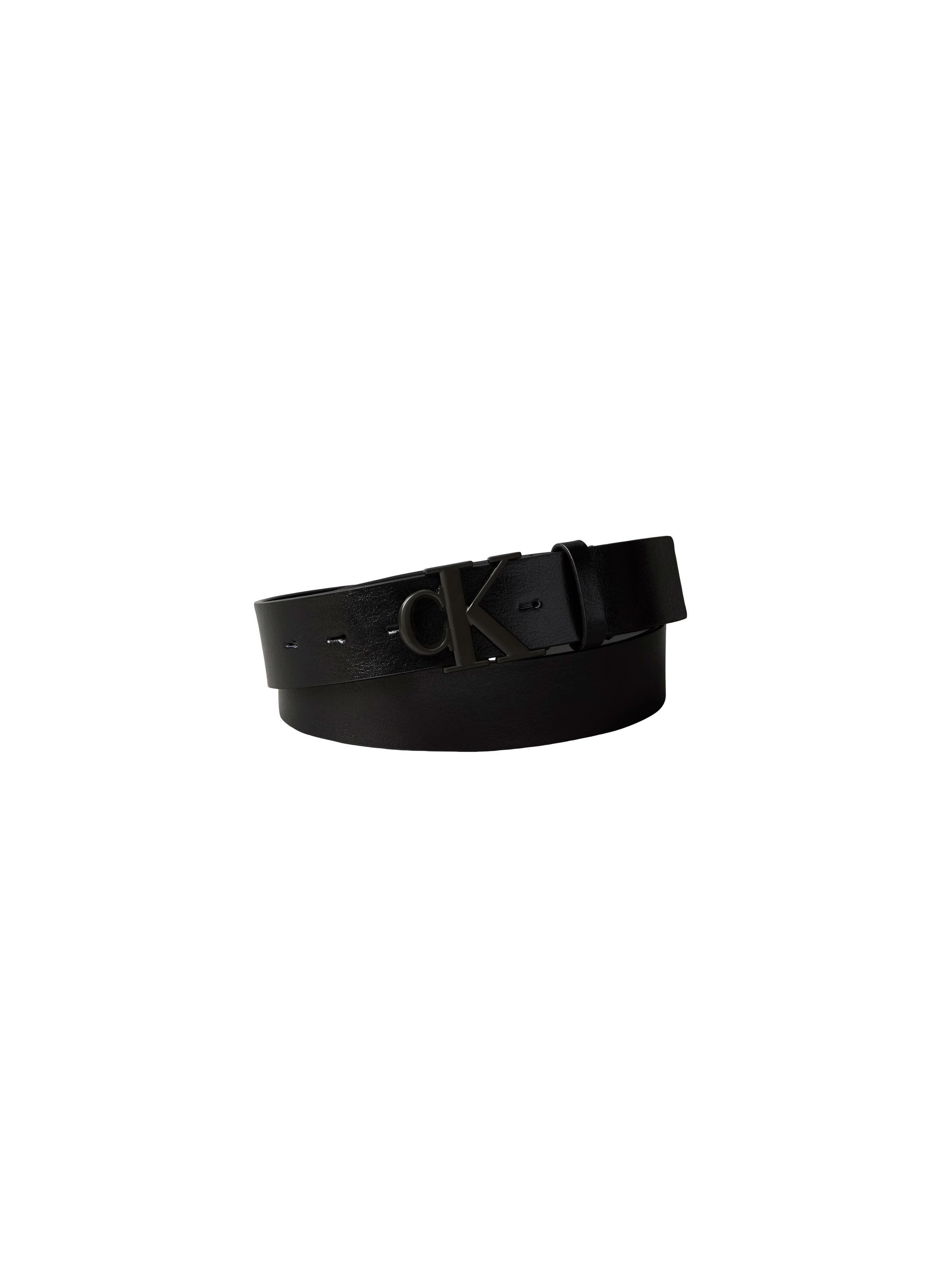 CALVIN KLEIN Leather logo belt Black