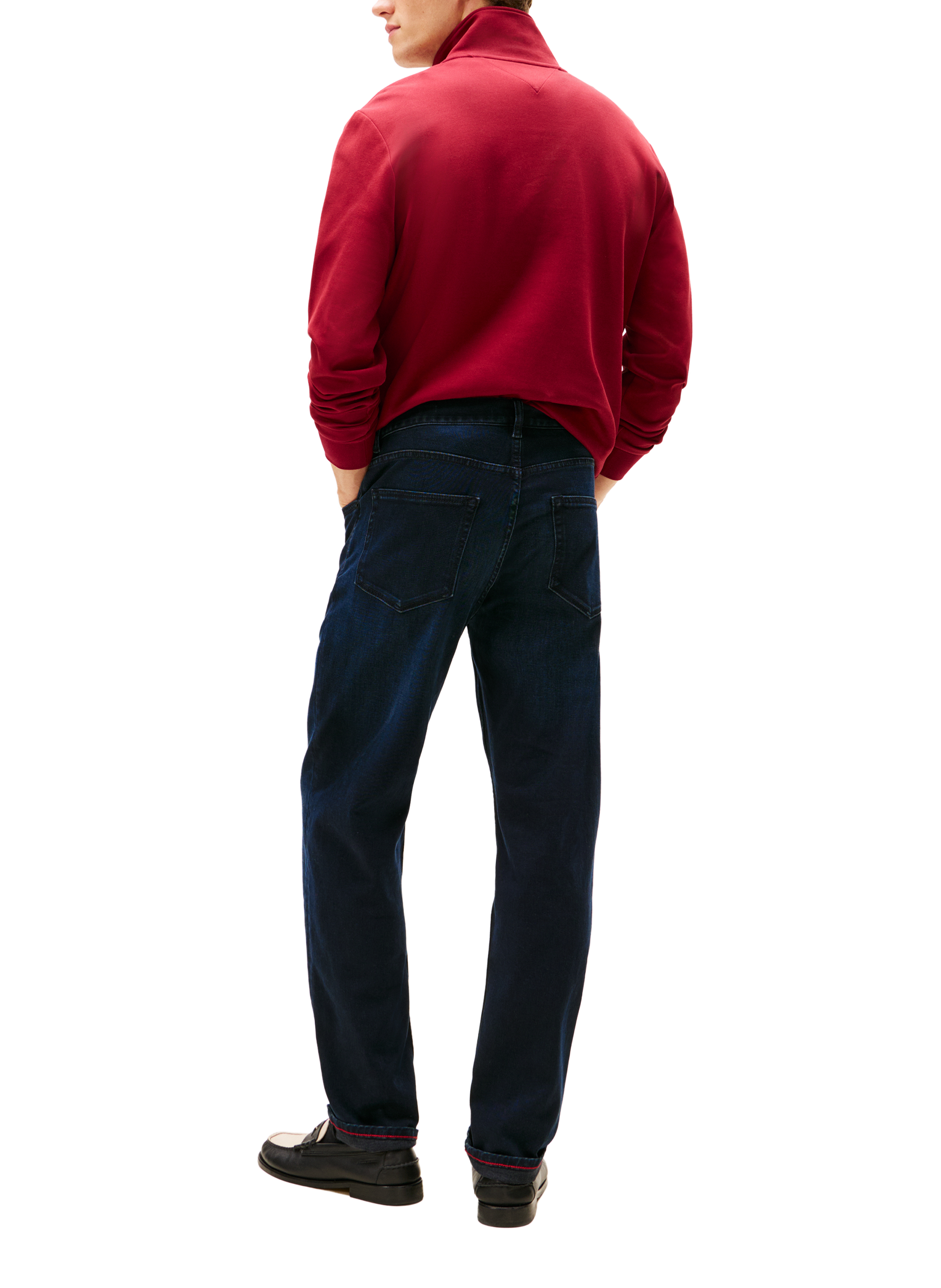 Jean coupe droite en coton mélangé TOMMY HILFIGER Bleu