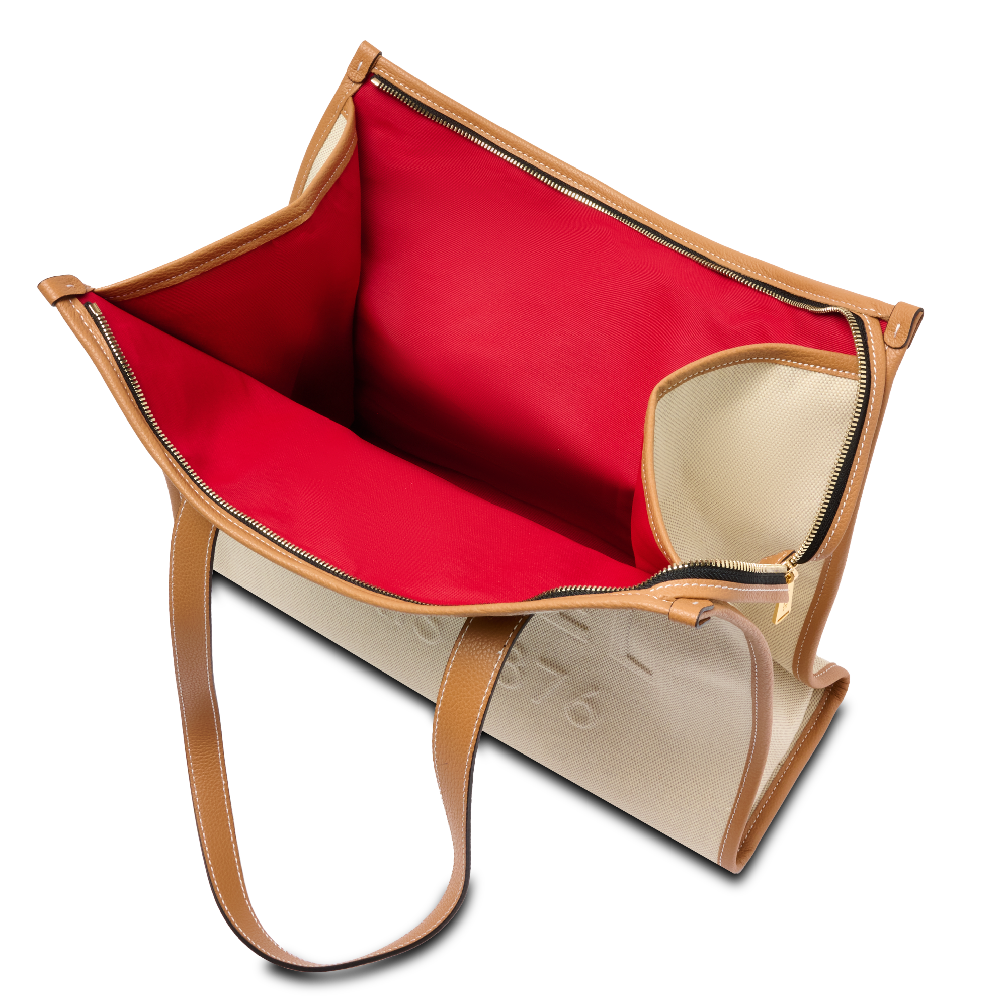 Sac cabas zippé l jour de lancel en coton LANCEL Marron