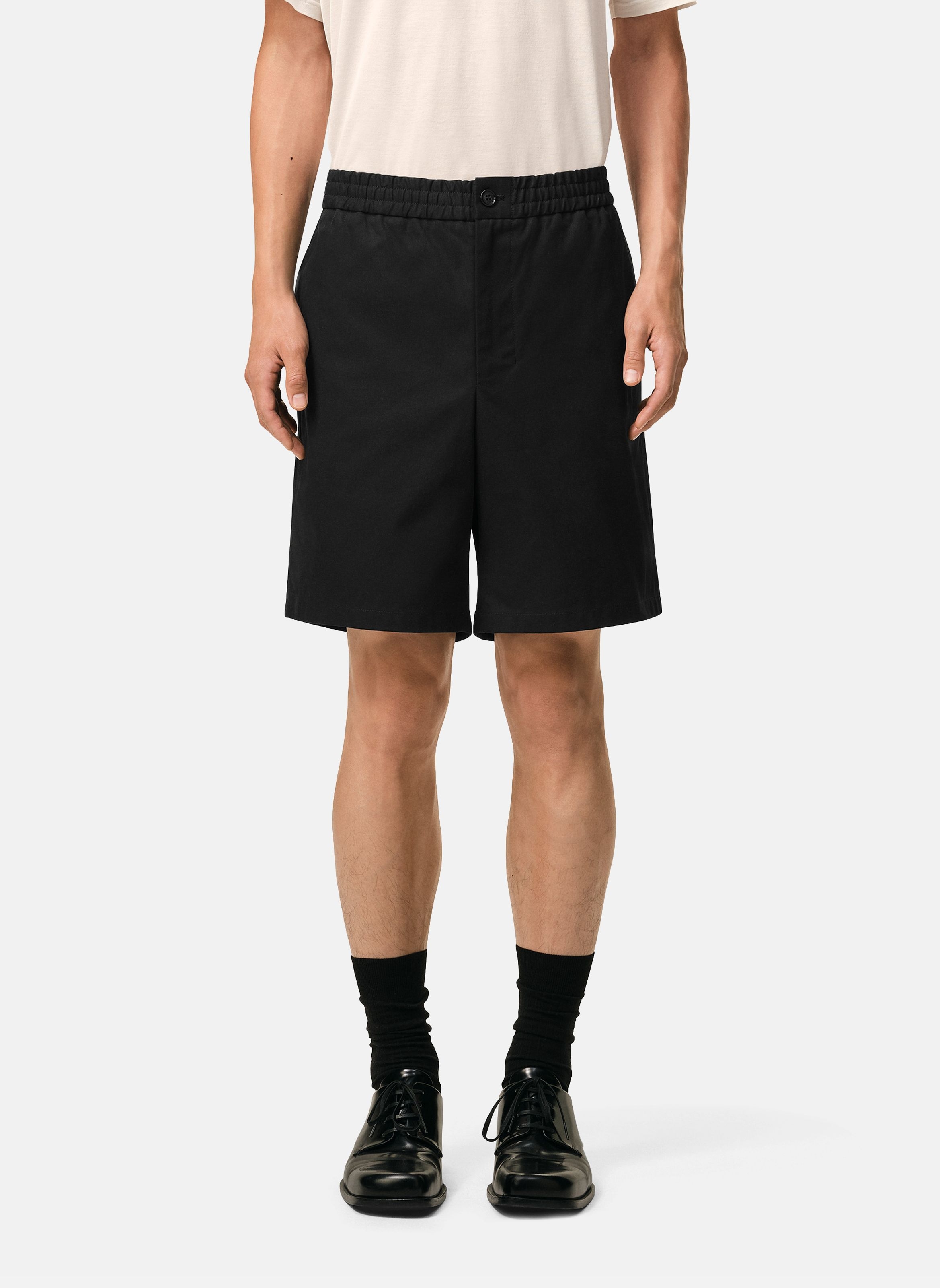 Short taille elastiquée ami de coeur en coton AMI PARIS Noir