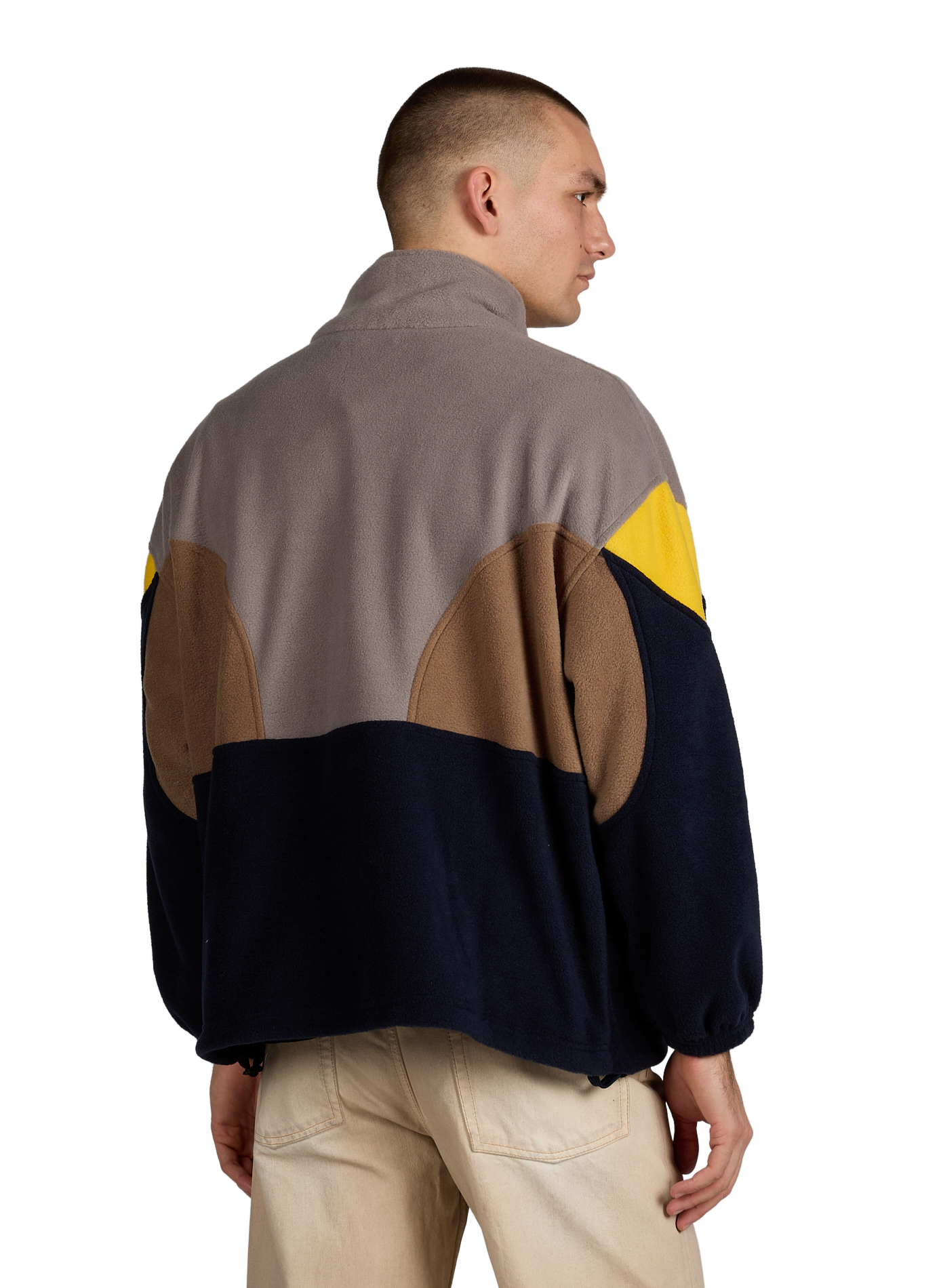 Straight fleece jacket with high collar BENJAMIN BENMOYAL Blue