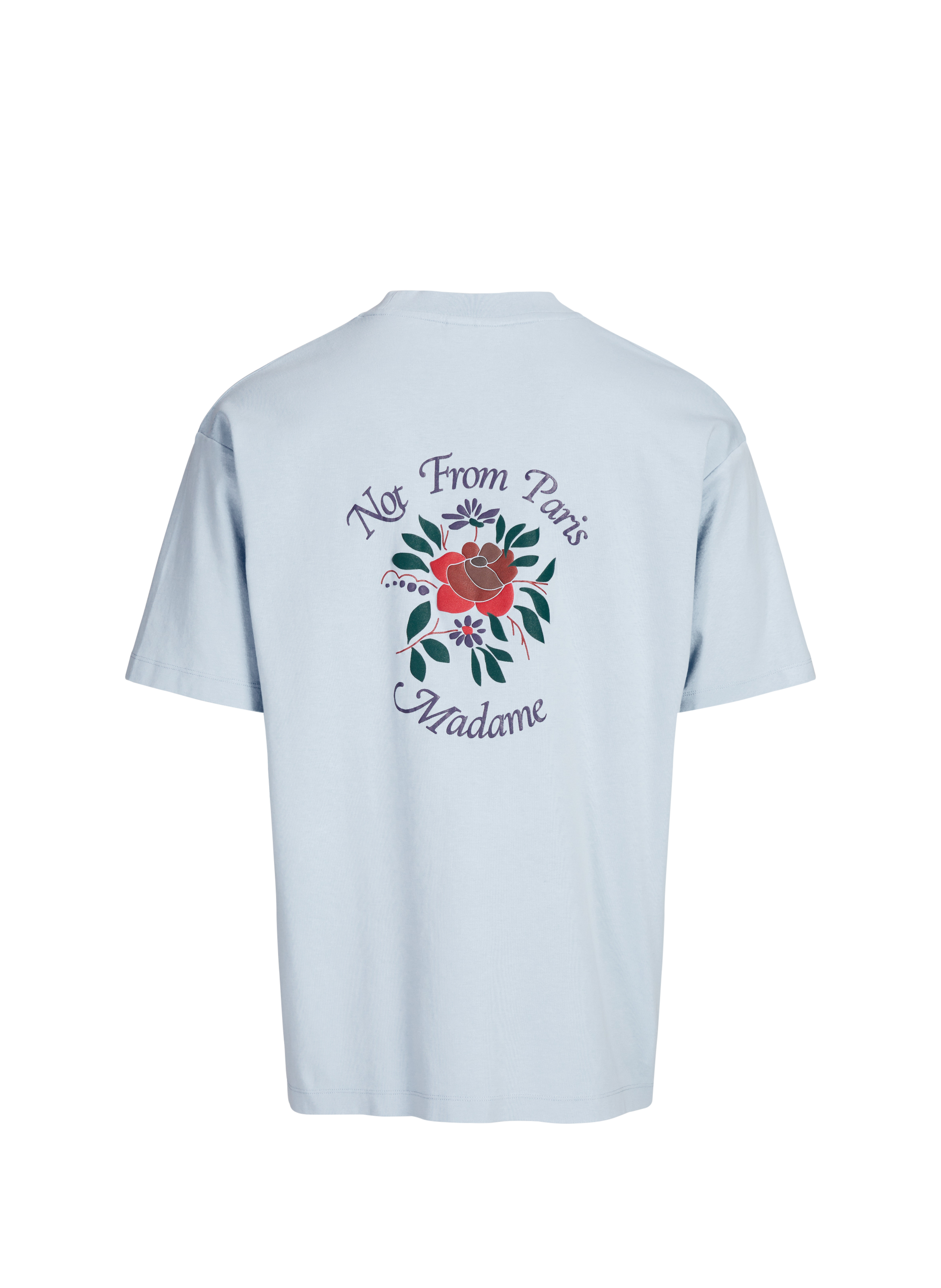 T-shirt sérigraphié à col rond en coton DROLE DE MONSIEUR Bleu