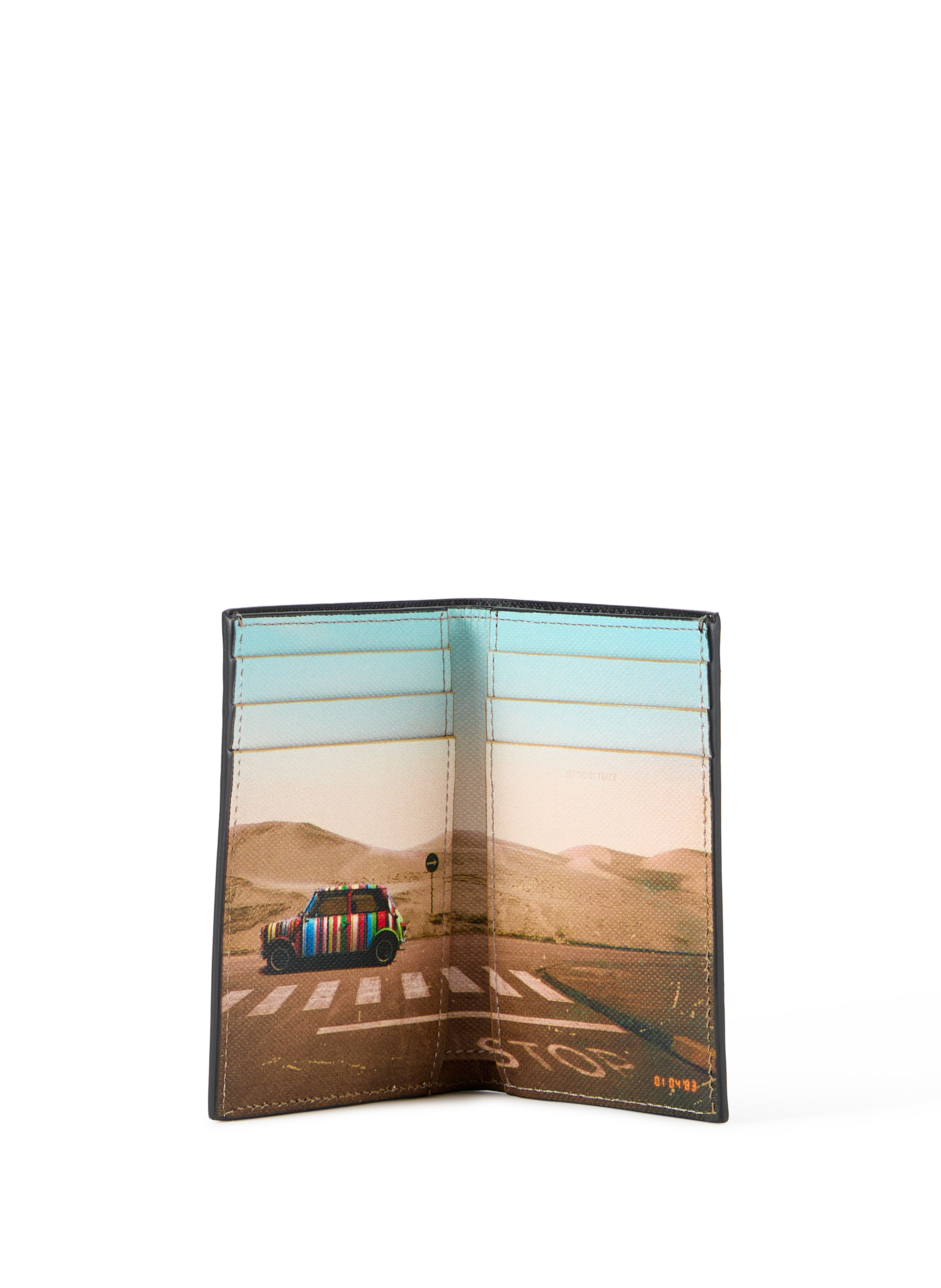 Leather card holder with printed interior PAUL SMITH Black