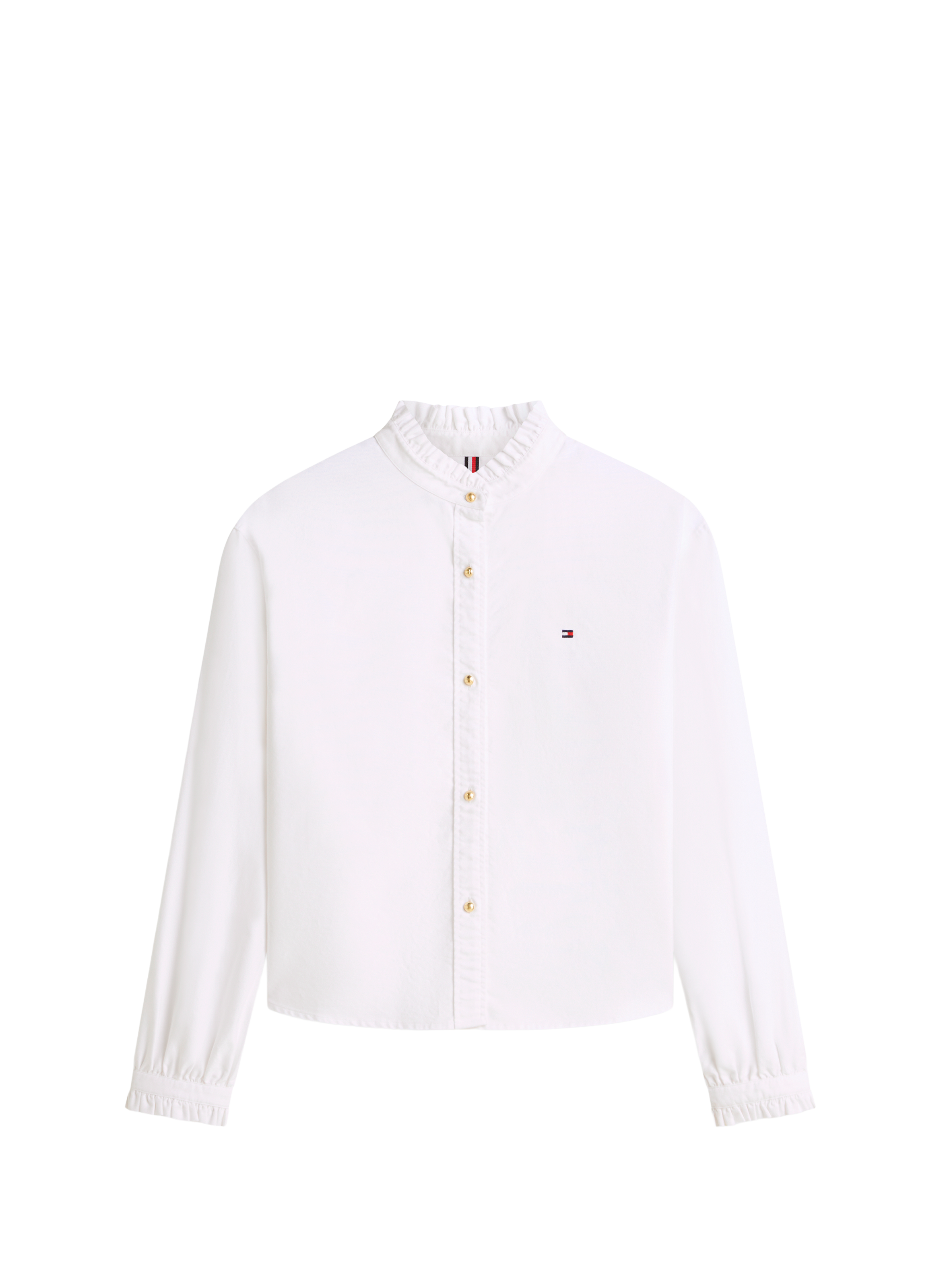 Chemise Oxford courte boxy à volants en coton TOMMY HILFIGER Blanc