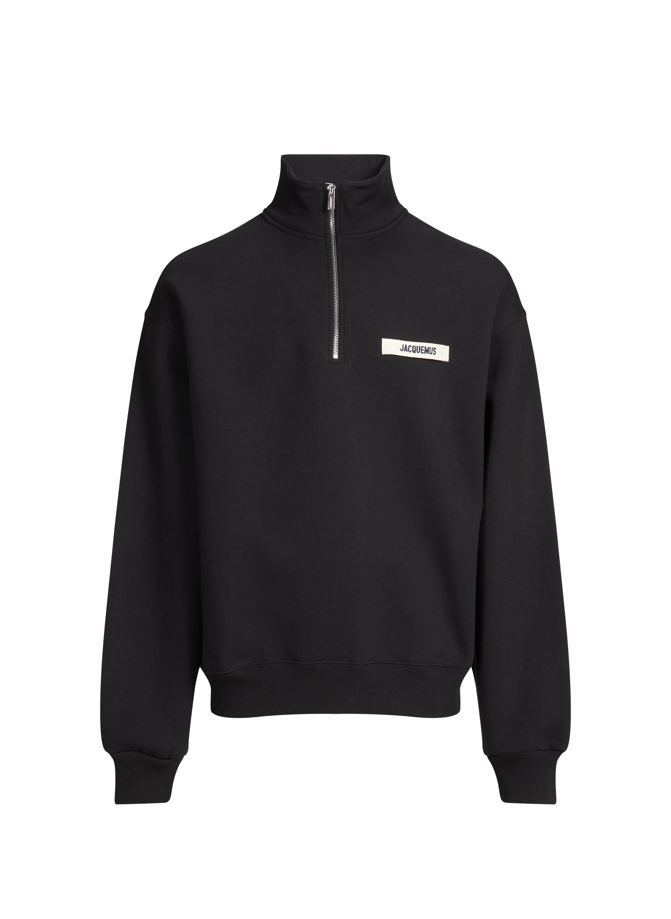 Sweat à col zippé camionneur Gros Grain en coton JACQUEMUS Noir