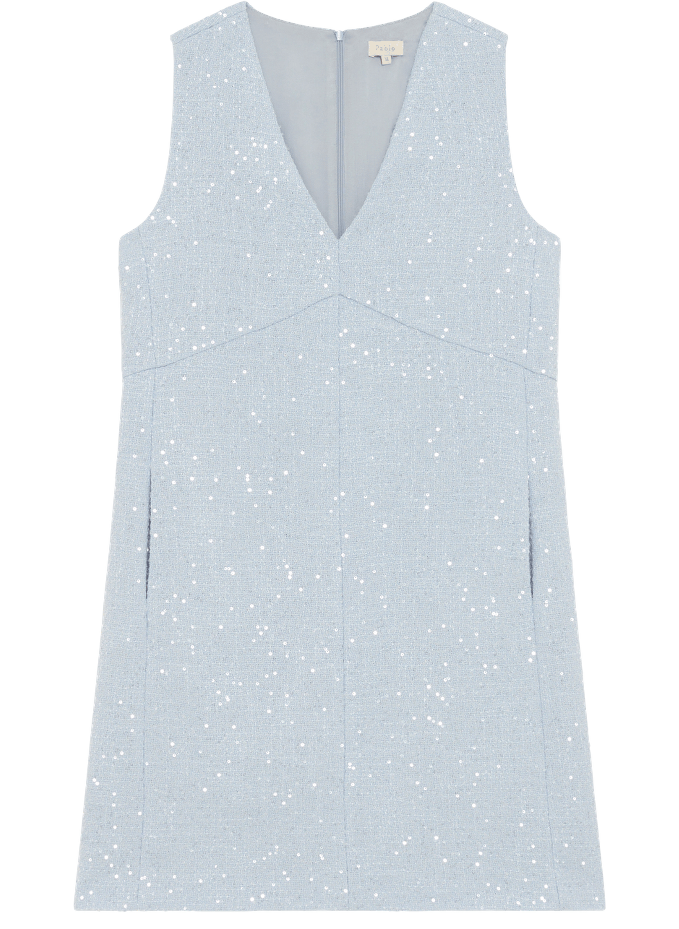 Robe courte sans manche à sequins - aicha PABLO Bleu