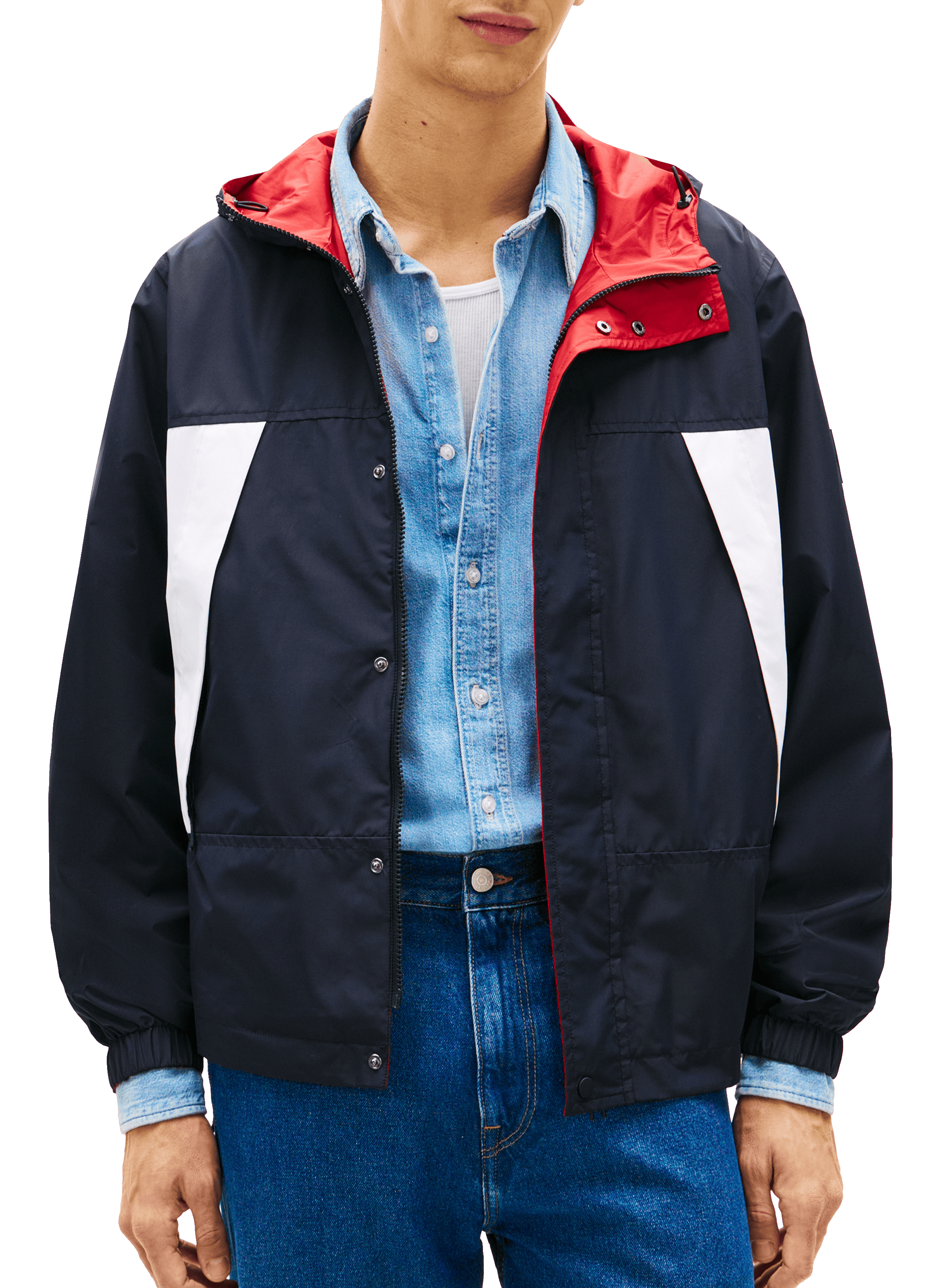 Blouson droit à capuche TOMMY HILFIGER Bleu