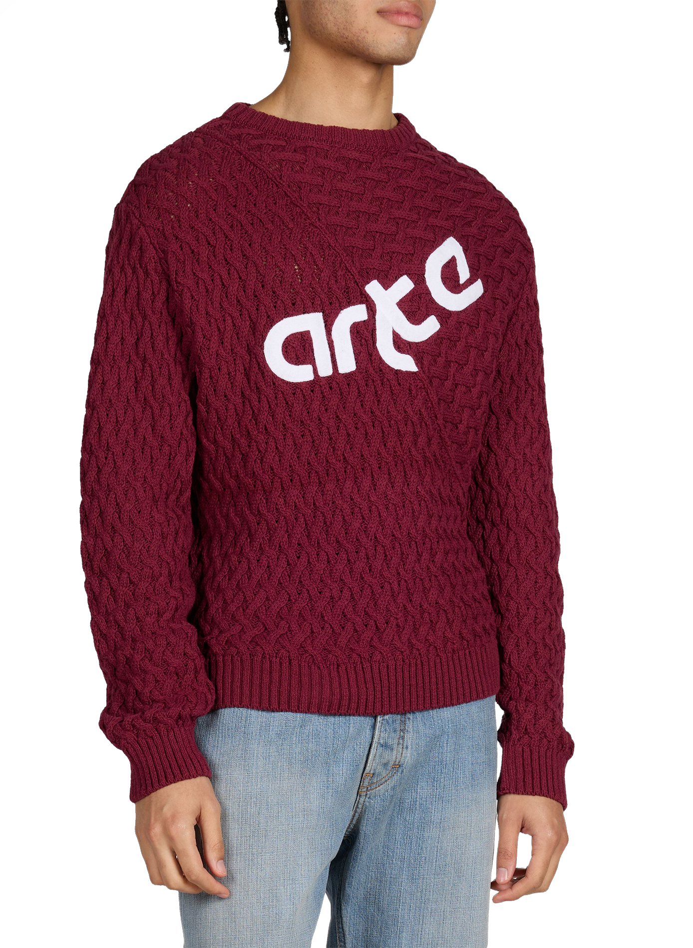 Pull maille tressée en coton mélangé ARTE ANTWERP Rouge