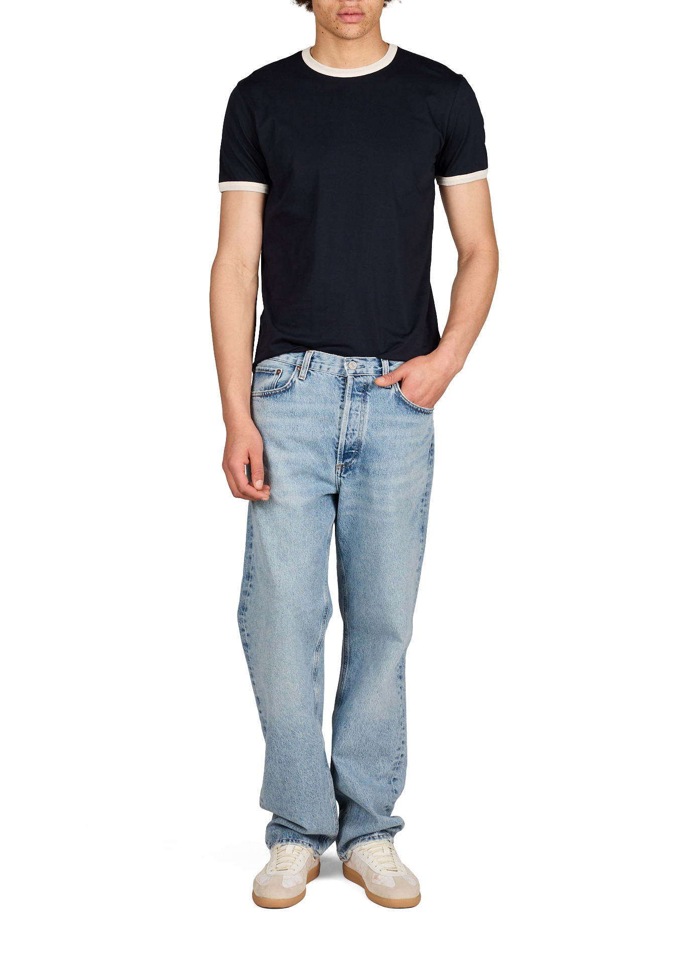 Classic Cotton T-Shirt AU PRINTEMPS PARIS Blue