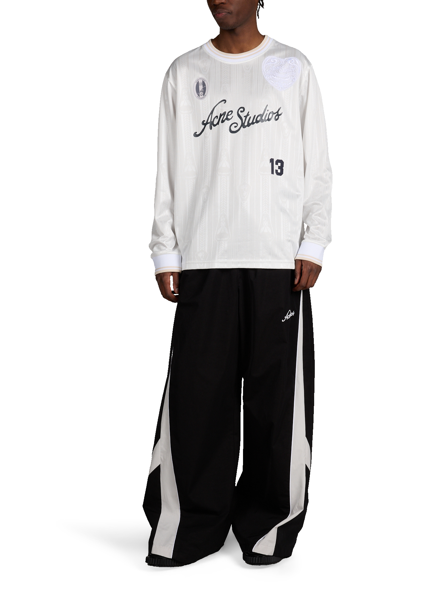 Maillot de sport en jersey brodé ACNE STUDIOS Blanc