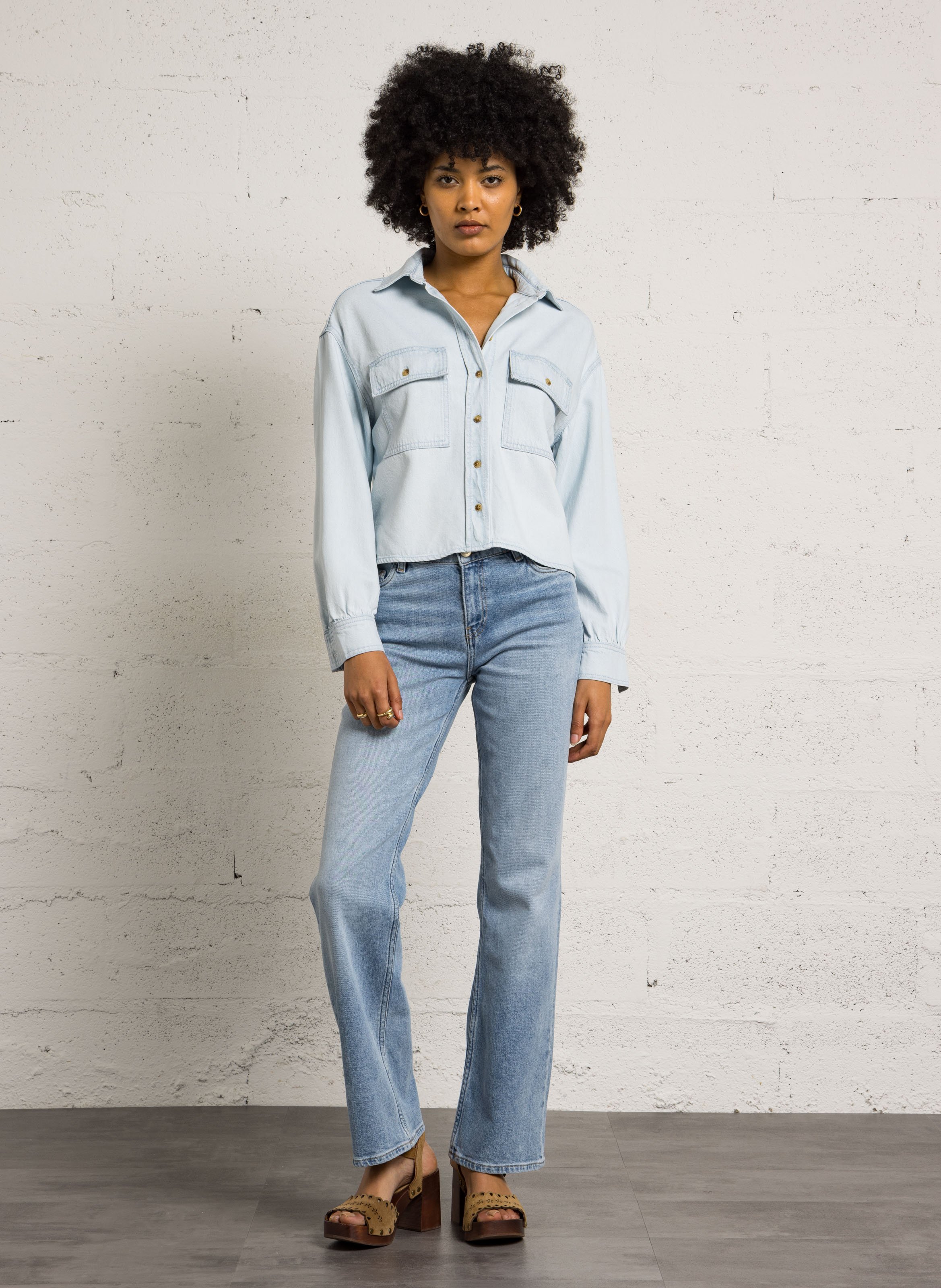 Chemise en jean clara MAISON 123 Bleu