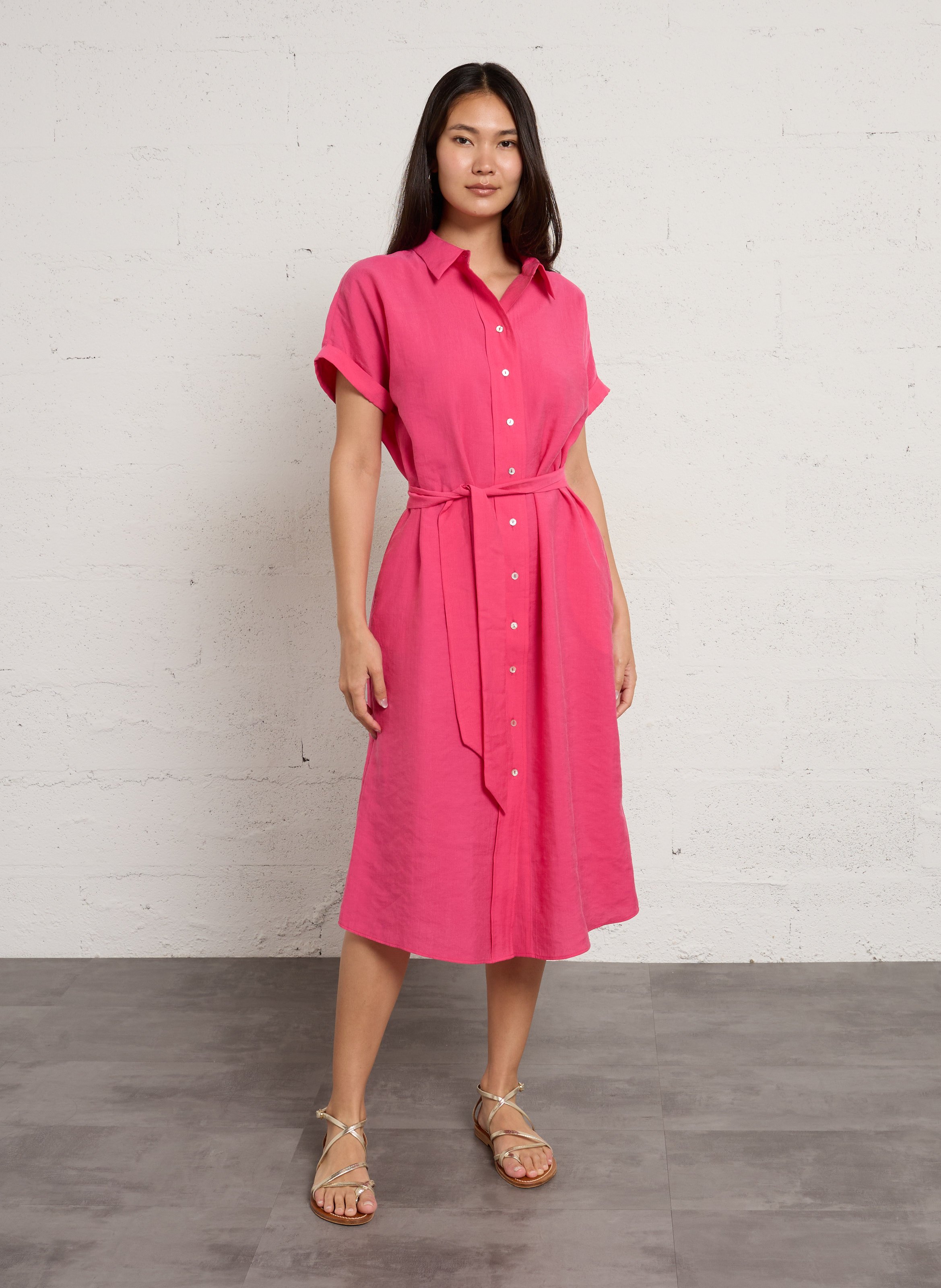 Robe chemise longue ample nayaa MAISON 123 Rose