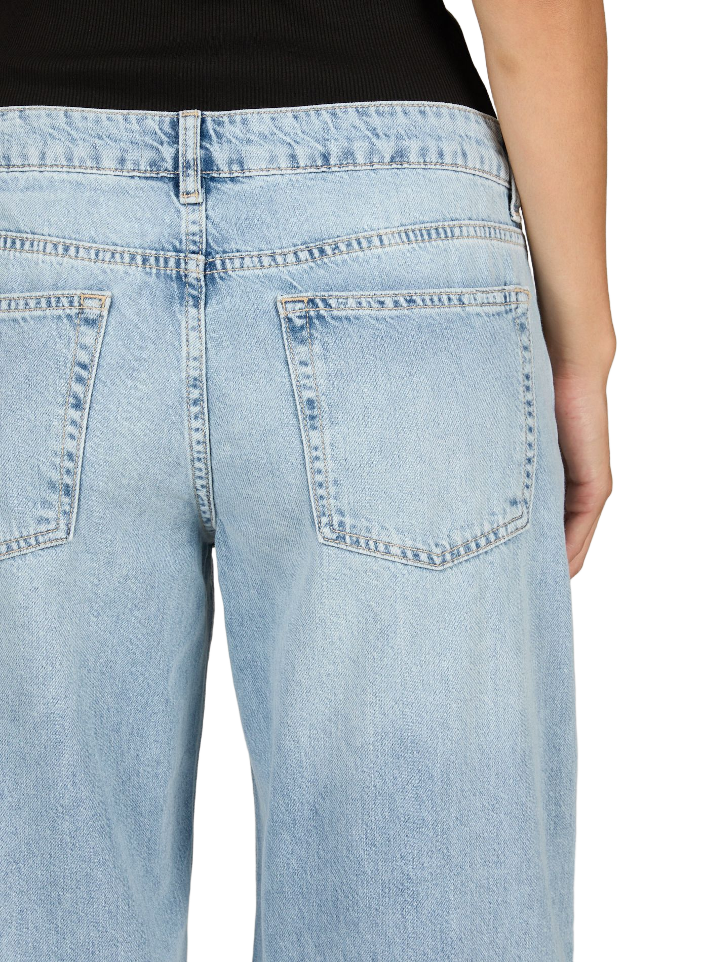 Jean droit Tsanna en coton TOPSHOP Bleu