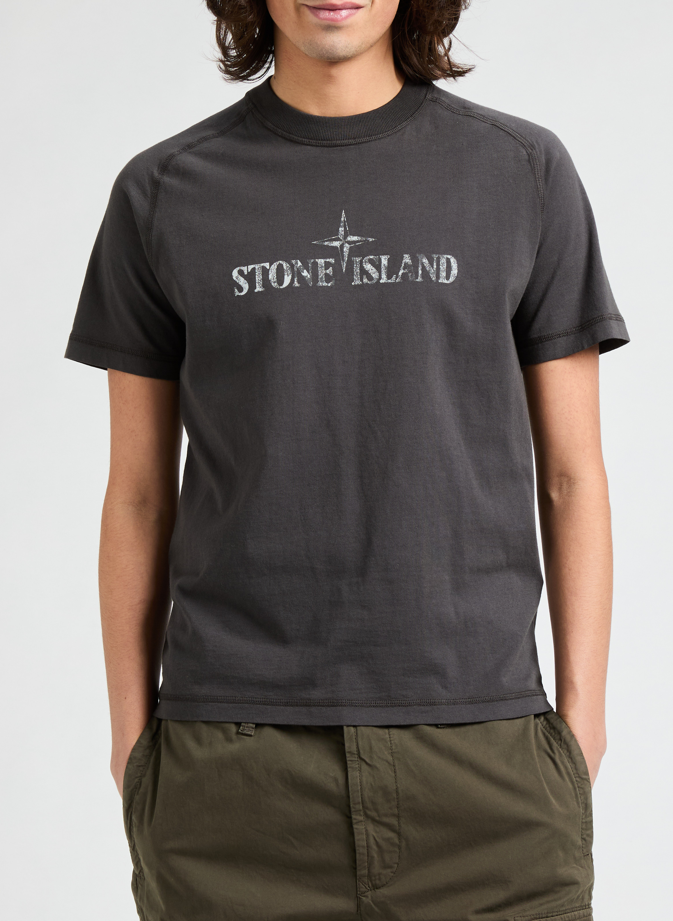 T-shirt en coton STONE ISLAND Gris
