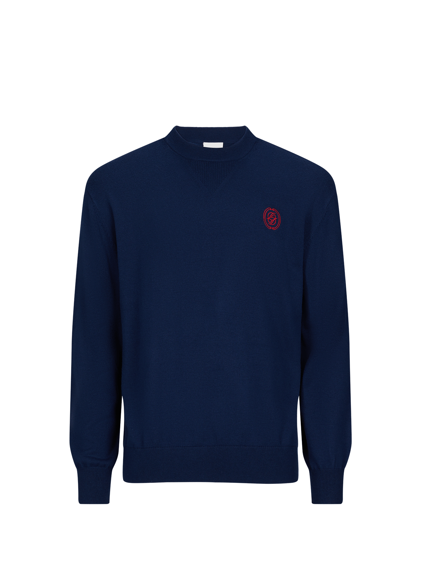 Round neck embroidered sweater DROLE DE MONSIEUR Blue