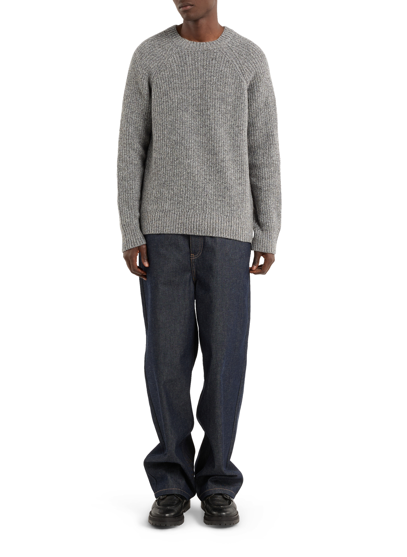 Rundhalsausschnitt-Pullover aus Wollmischung SAISON 1865 Grau