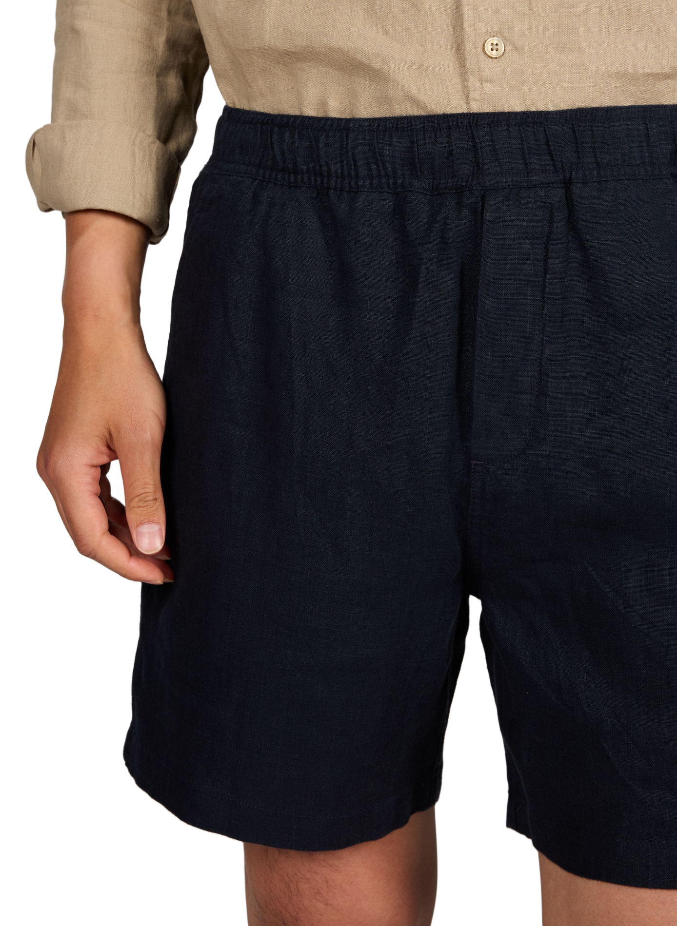Kurze, weite Sabajari-Hose mit elastischem Bund aus Baumwolle SAMSOE SAMSOE Blau