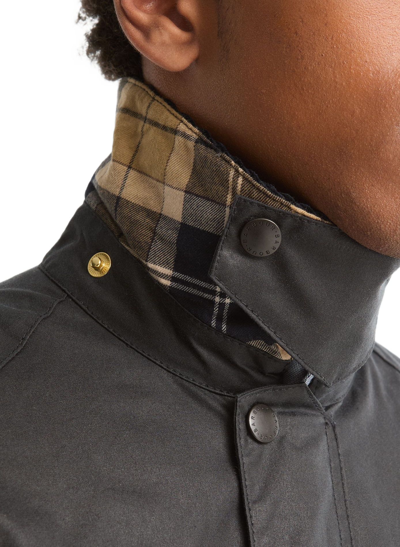 Veste col montant en coton BARBOUR Bleu