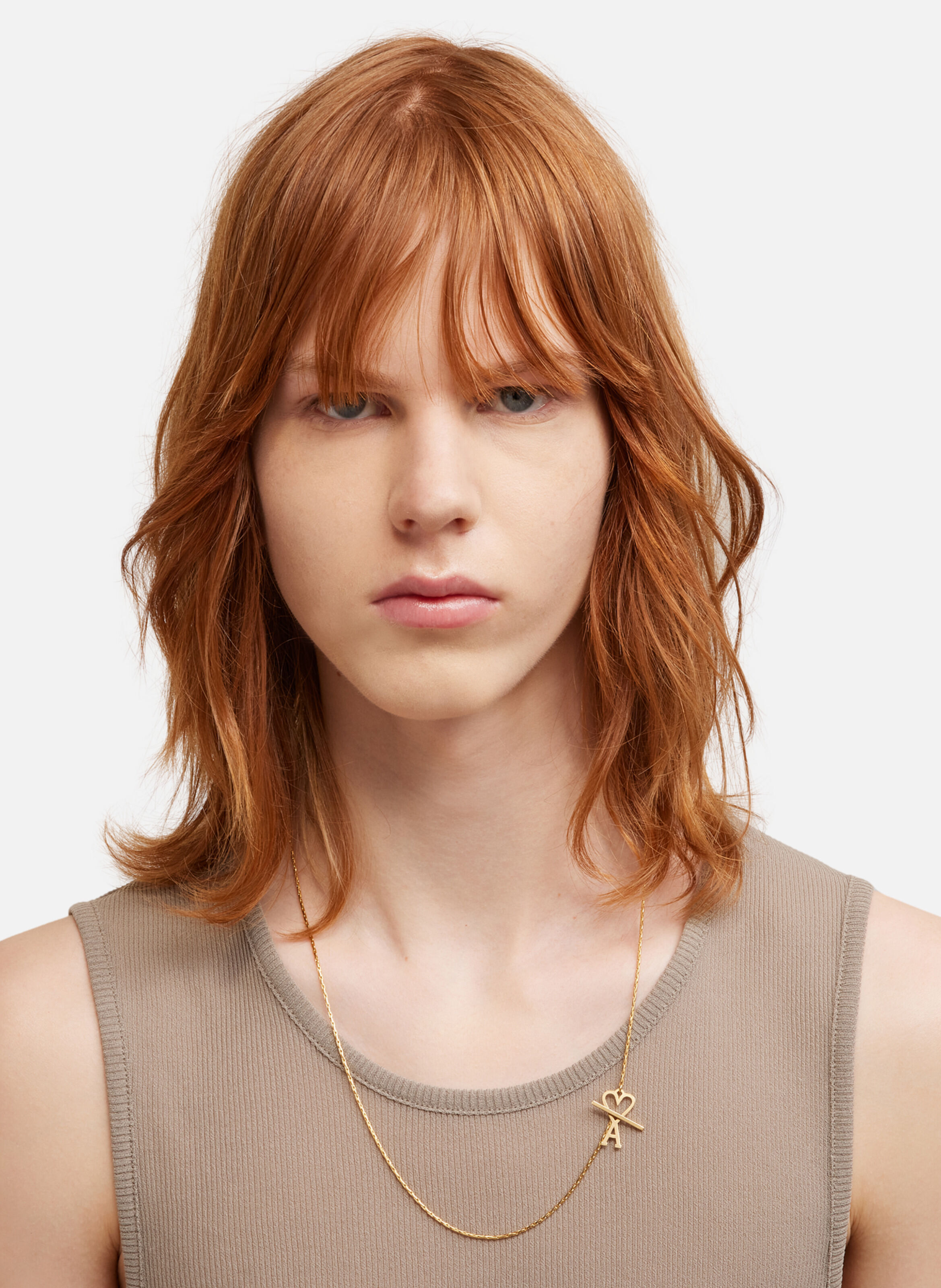 Collier chaîne ami de coeur unisexe AMI PARIS Jaune
