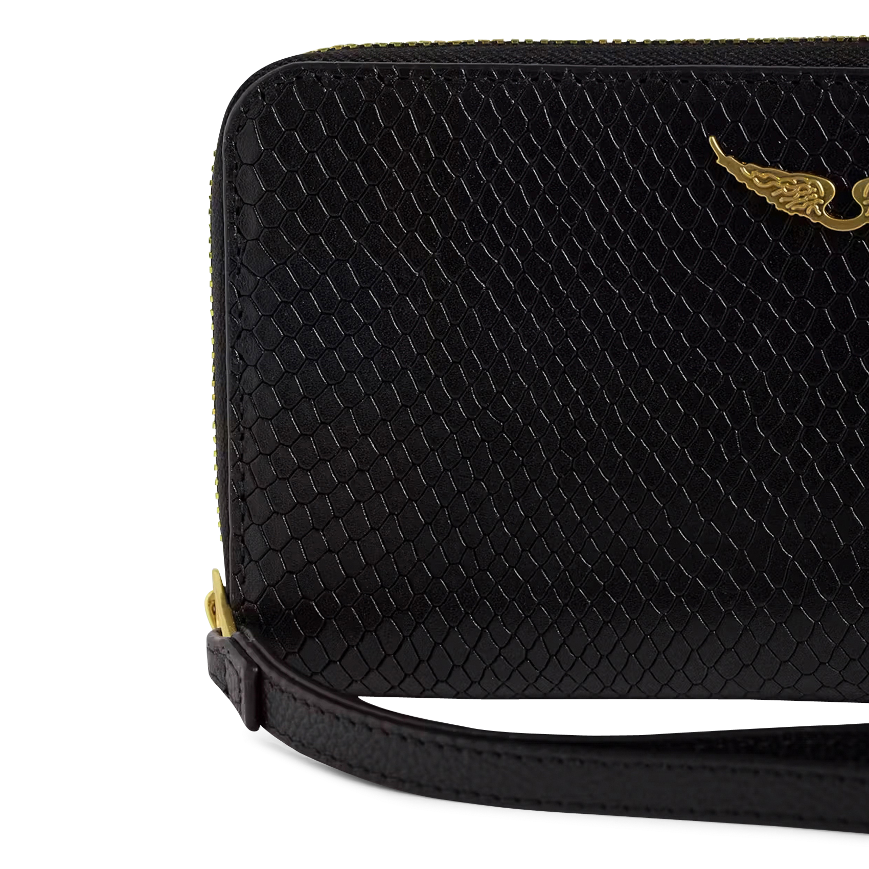 Portemonnee met python-effect in lederen compagnon ZADIG&VOLTAIRE Zwart