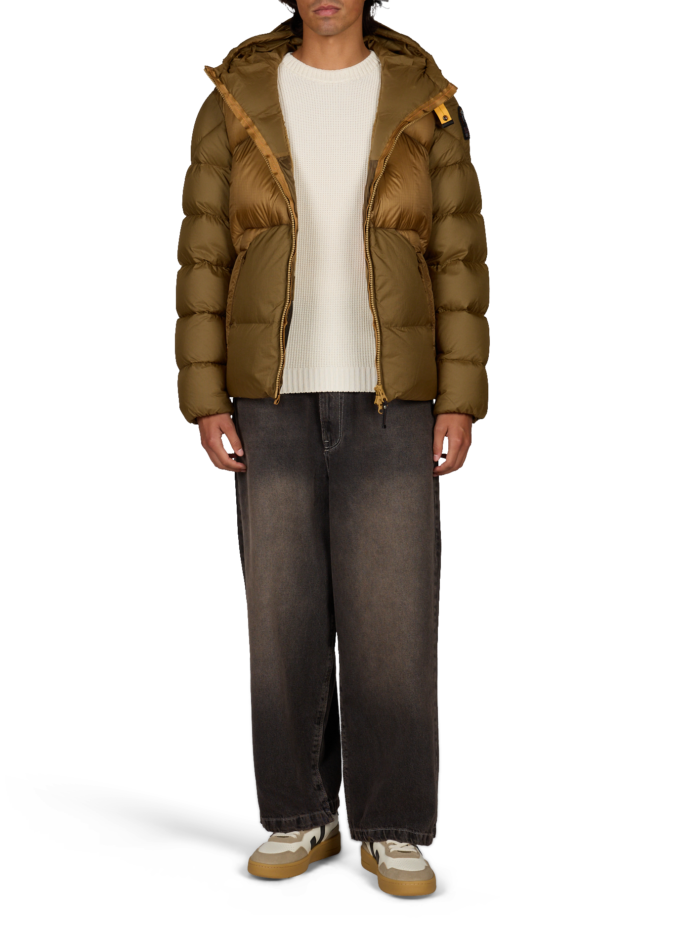 Gewatteerde jas met capuchon van Notig. PARAJUMPERS Goud