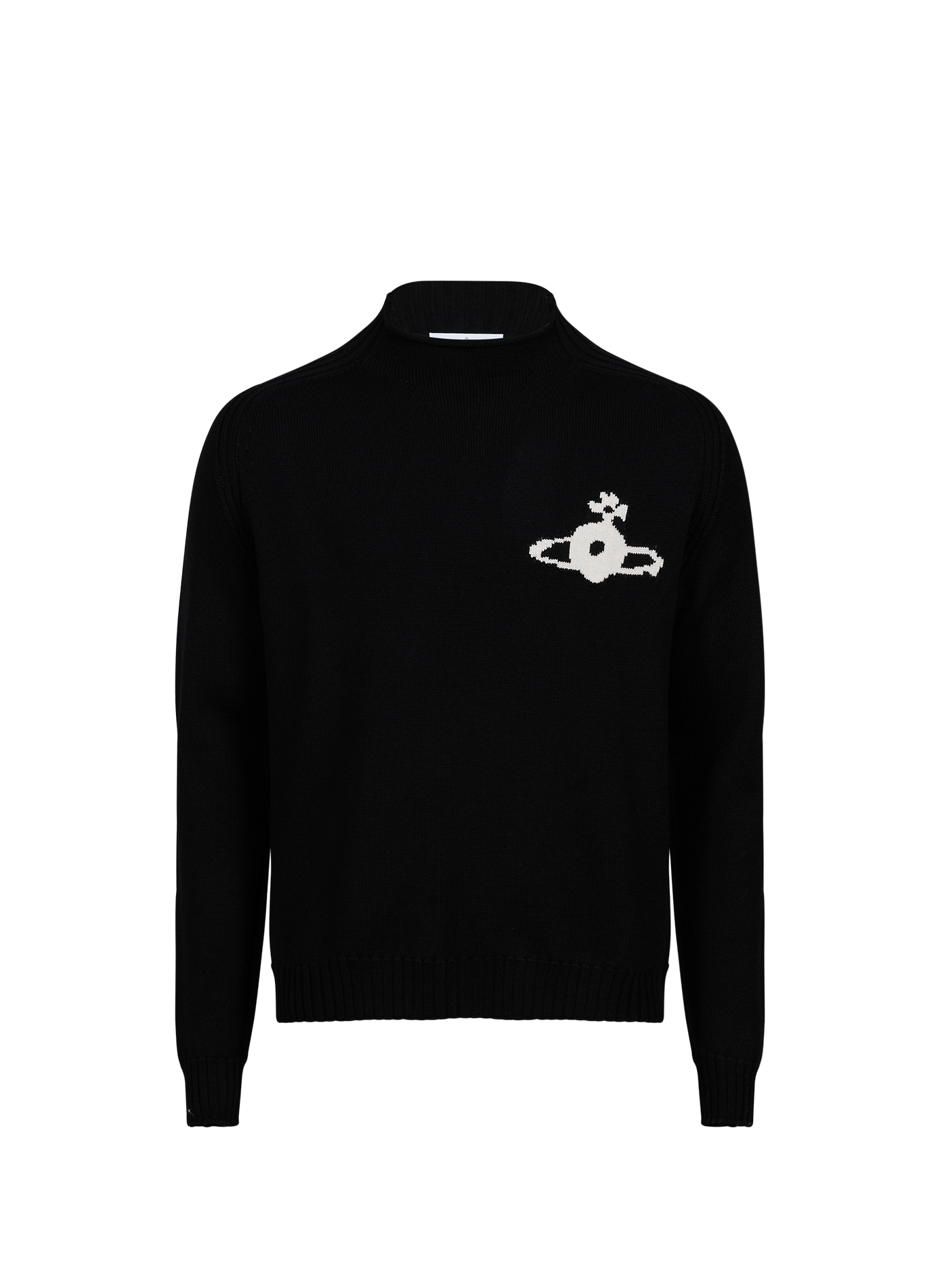Gerader Wollstrickpullover VIVIENNE WESTWOOD Schwarz