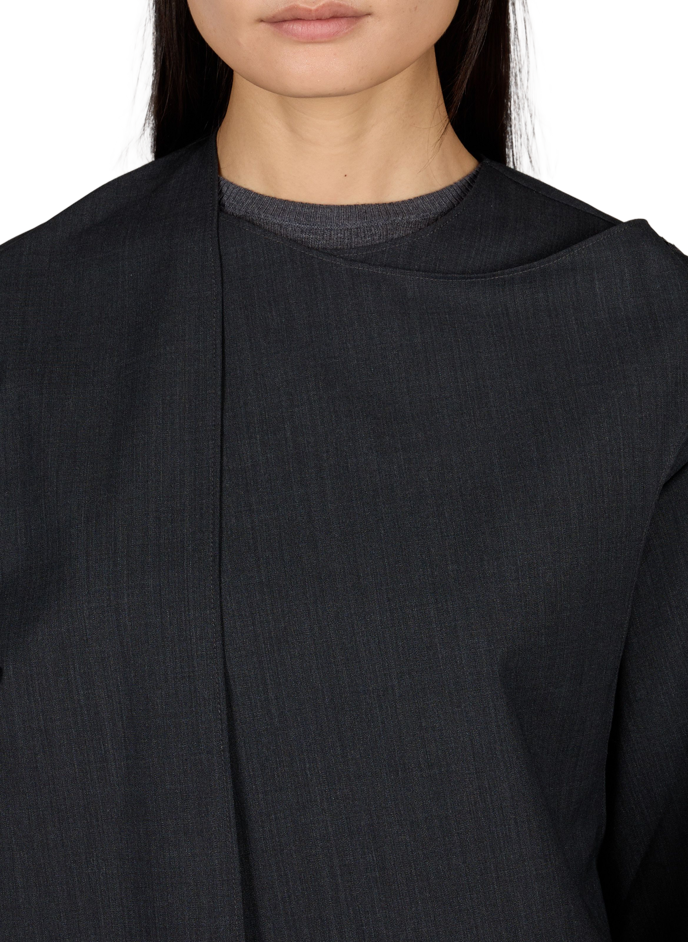 Mixed wool cape shirt VIKTORIA CHAN Grey