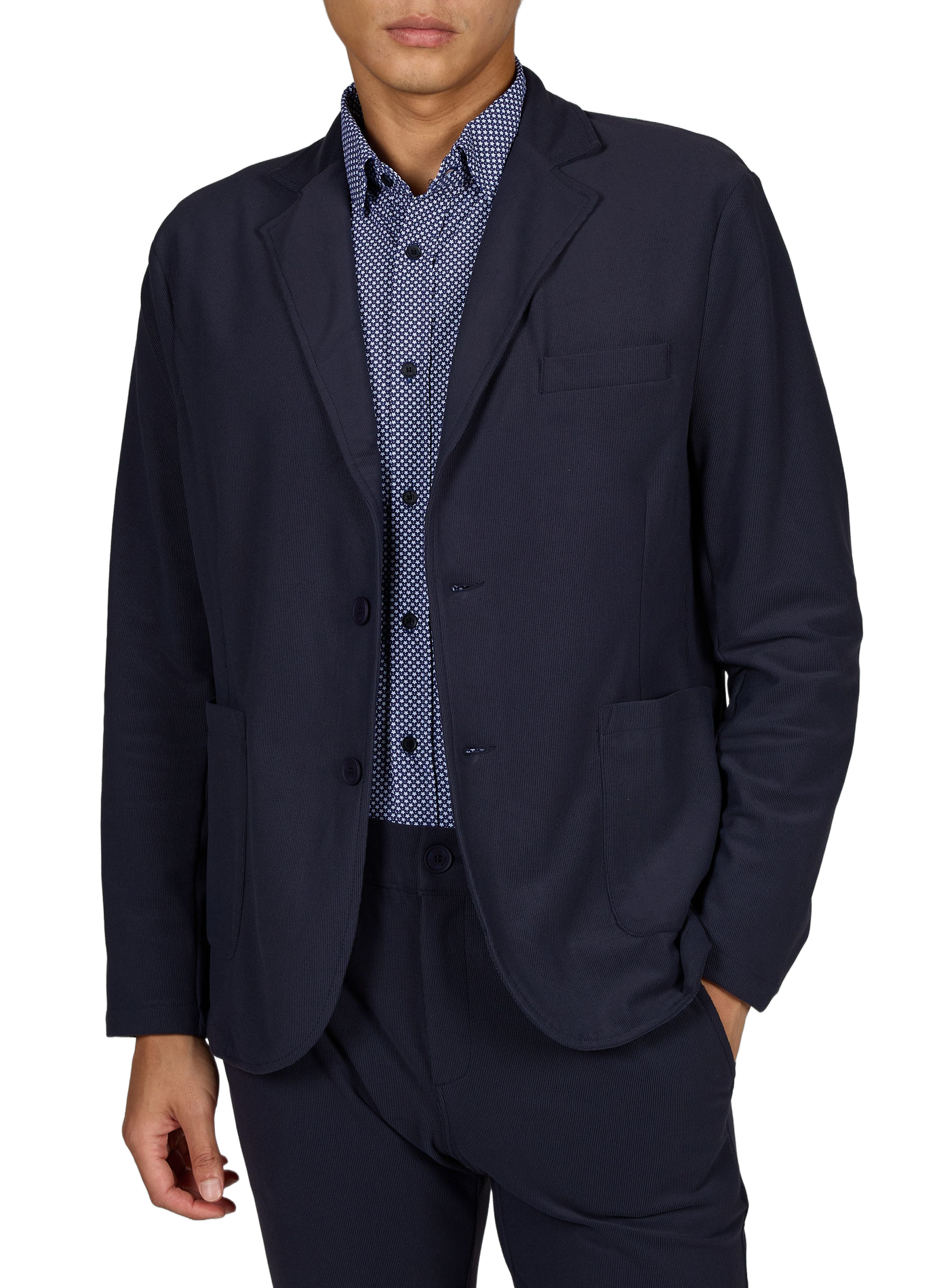 Rechte fluwelen corduroy blazer 1789 CALA Blauw