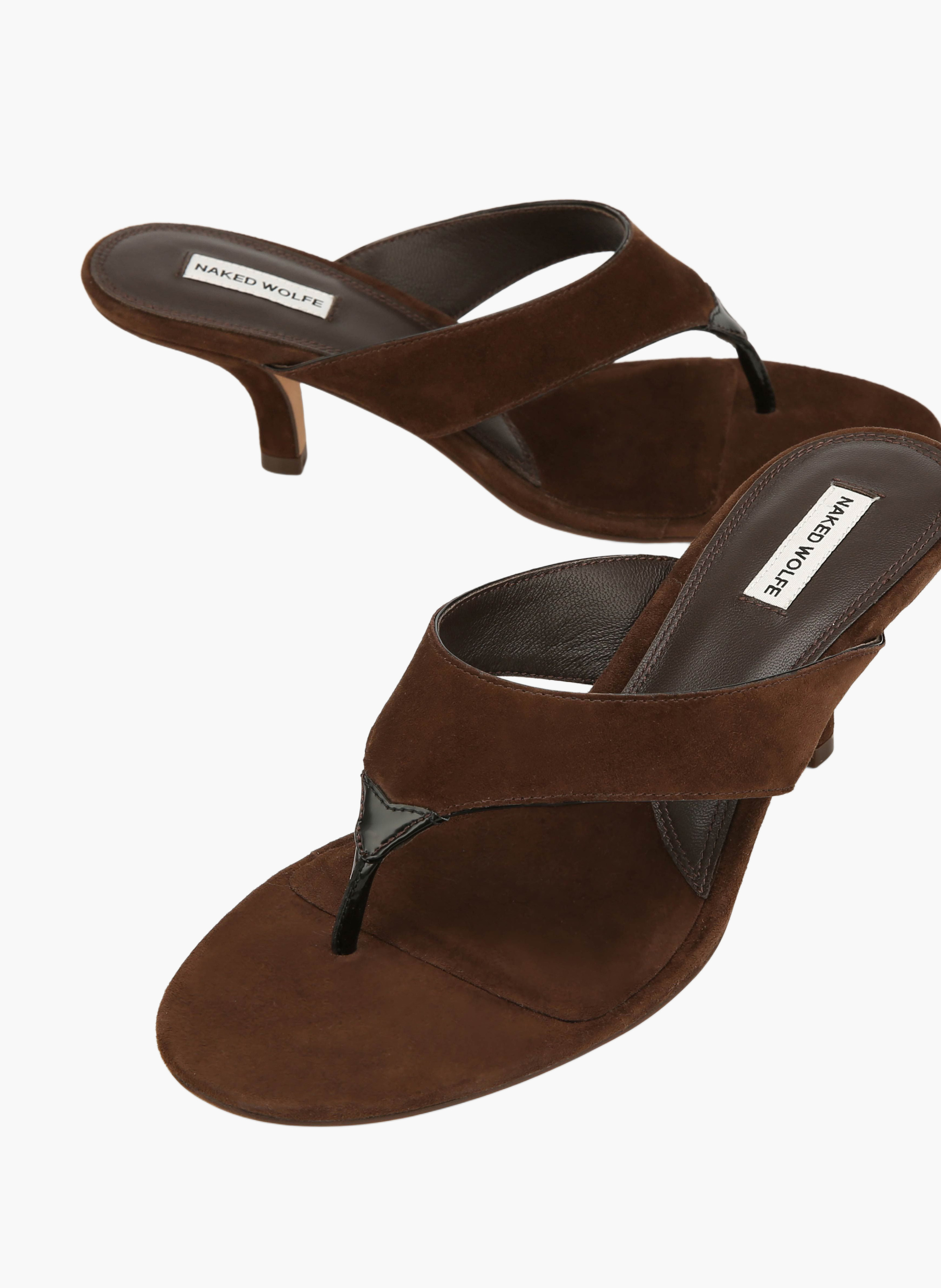Marley Wildleder-High-Heels NAKED WOLFE Braun