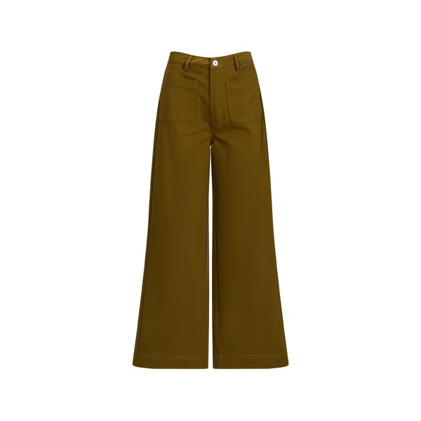 Pantalon large taille haute uni Pantalon large taille haute uni