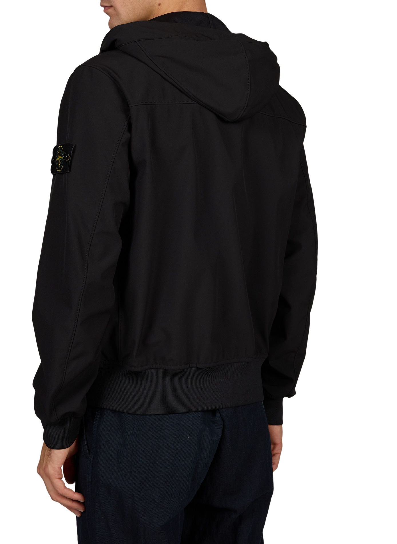 High-neck hooded parka STONE ISLAND Black