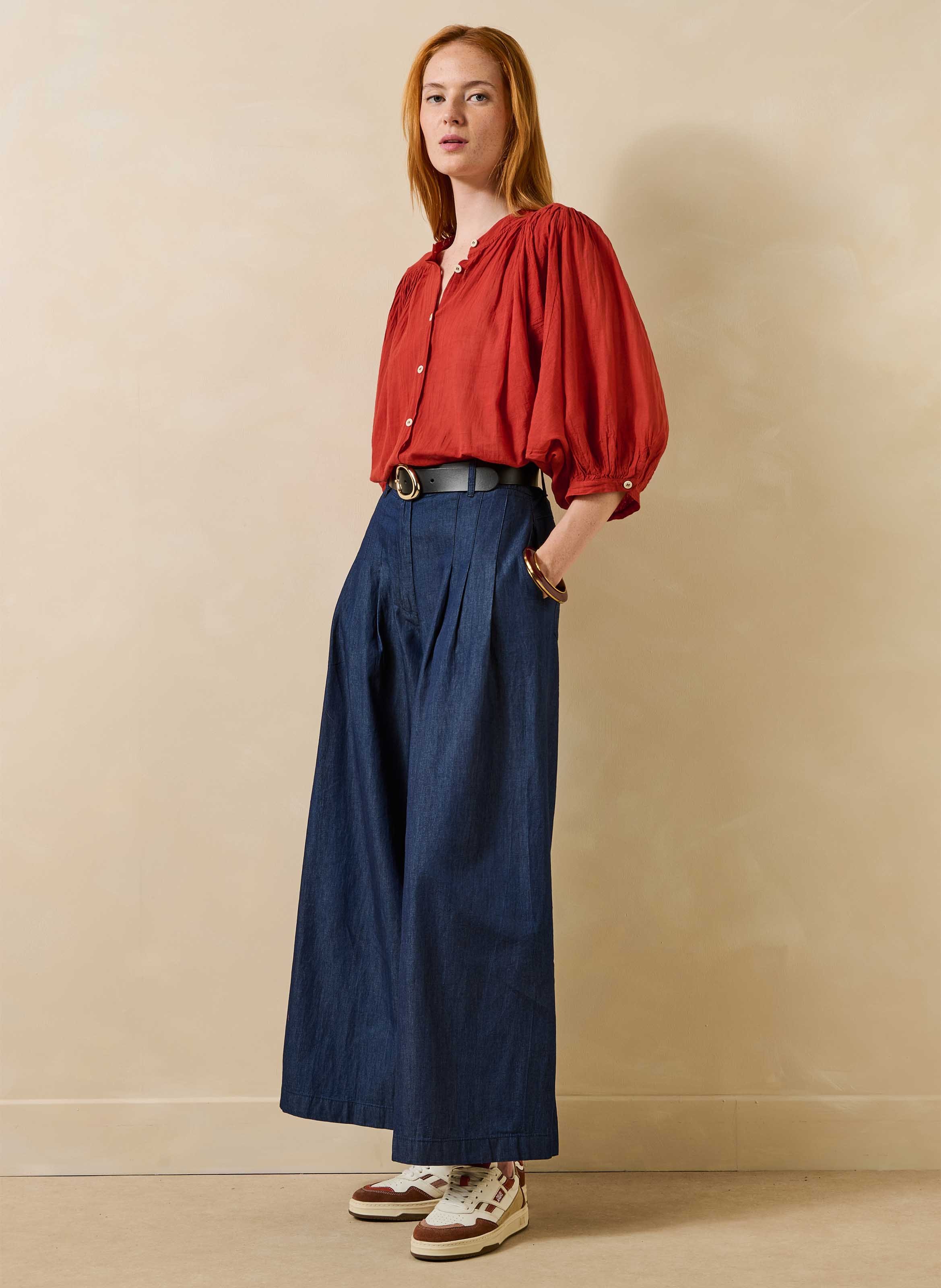 7/8-katoenen broek LA FEE MARABOUTEE Blauw