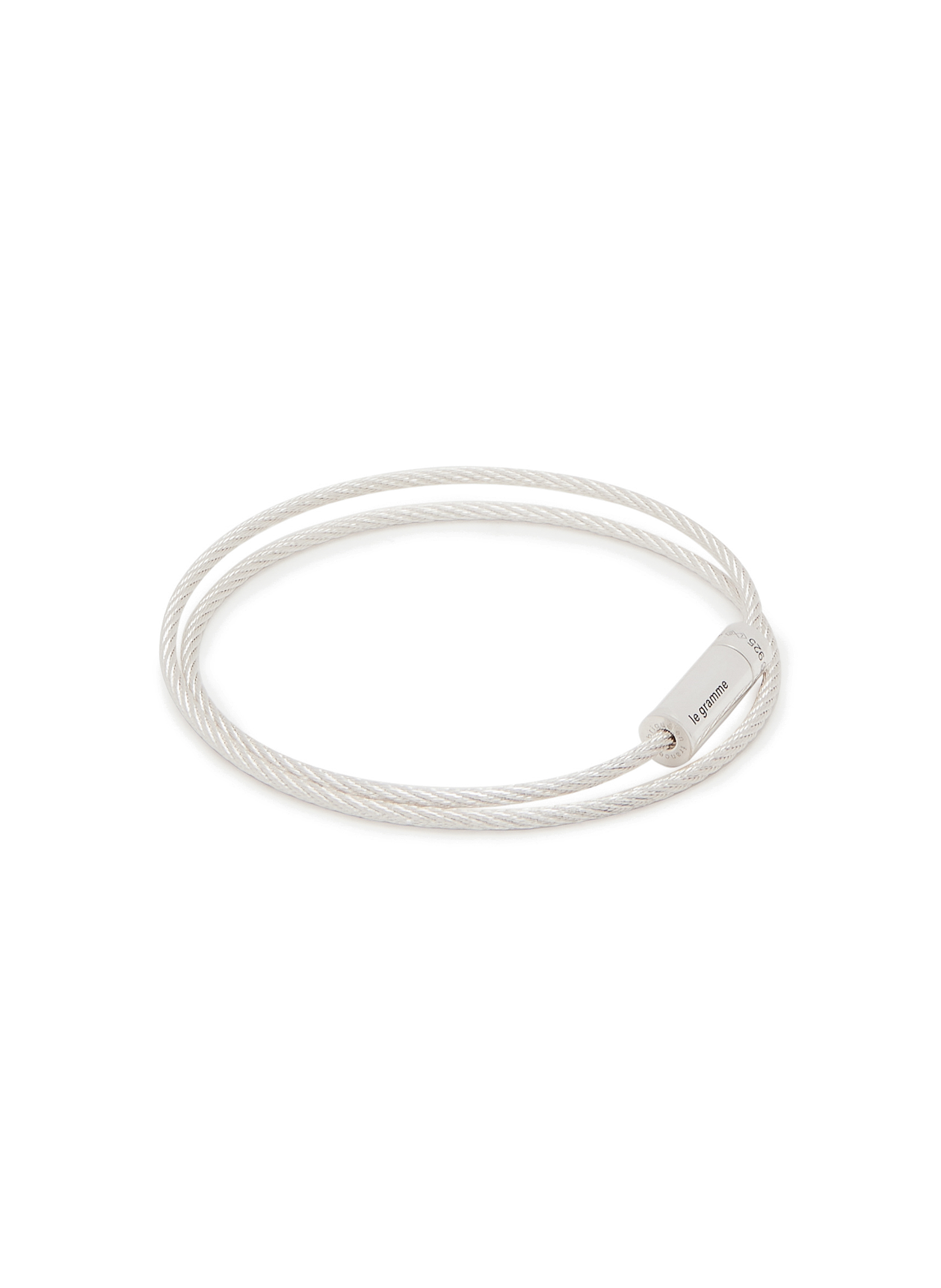 Bracelet câble double tour 9g en argent lisse poli