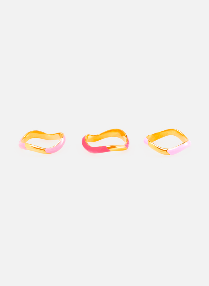 Set of 3 gold-plated brass rings JOANNA LAURA CONSTANTINE