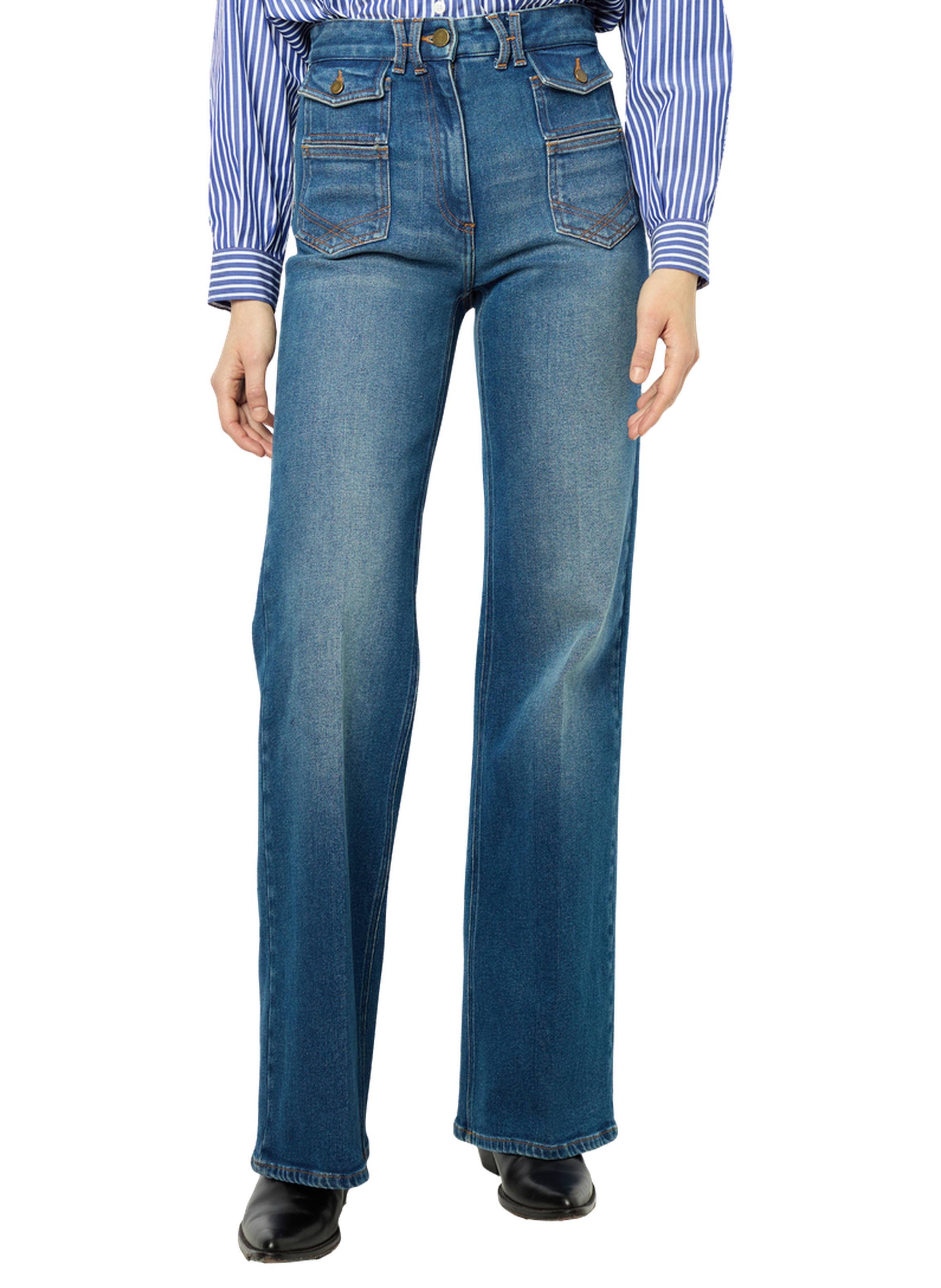 Jean flare denim brut - anna GERARD DAREL Bleu