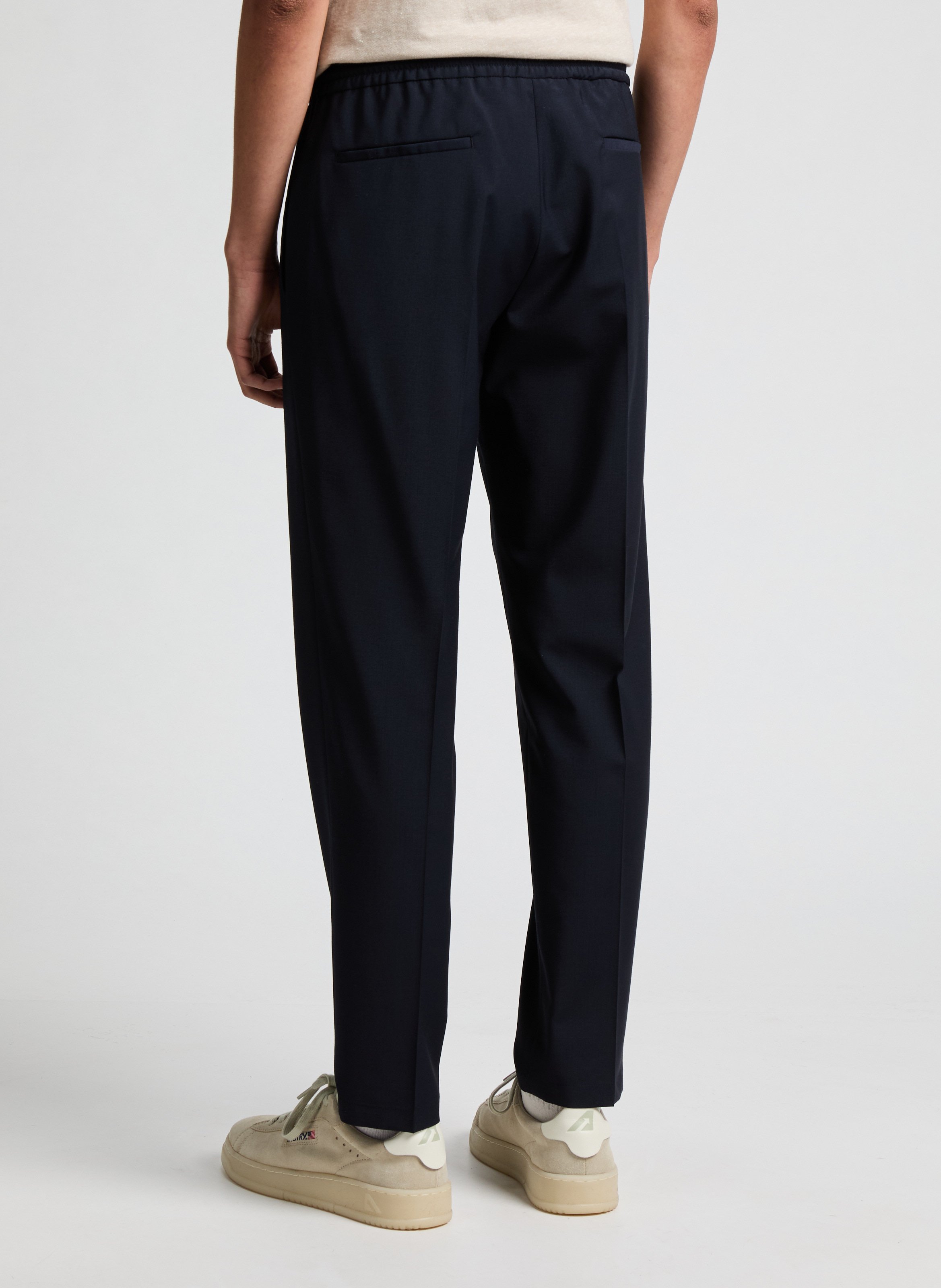 Pantalon droit en laine mélangée EDEN PARK Bleu