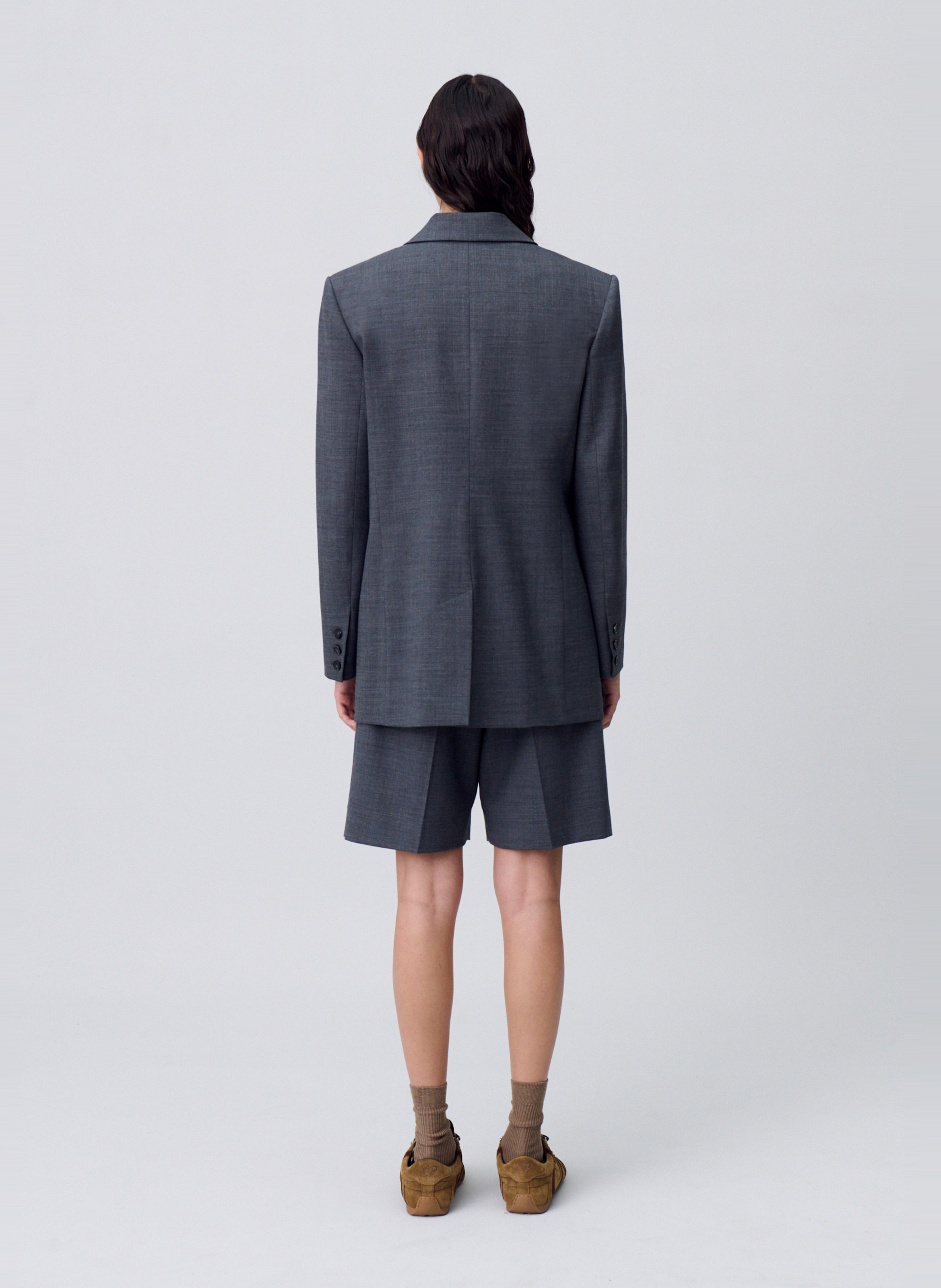 Veste de tailleur en laine mélangée CLAUDIE PIERLOT Gris