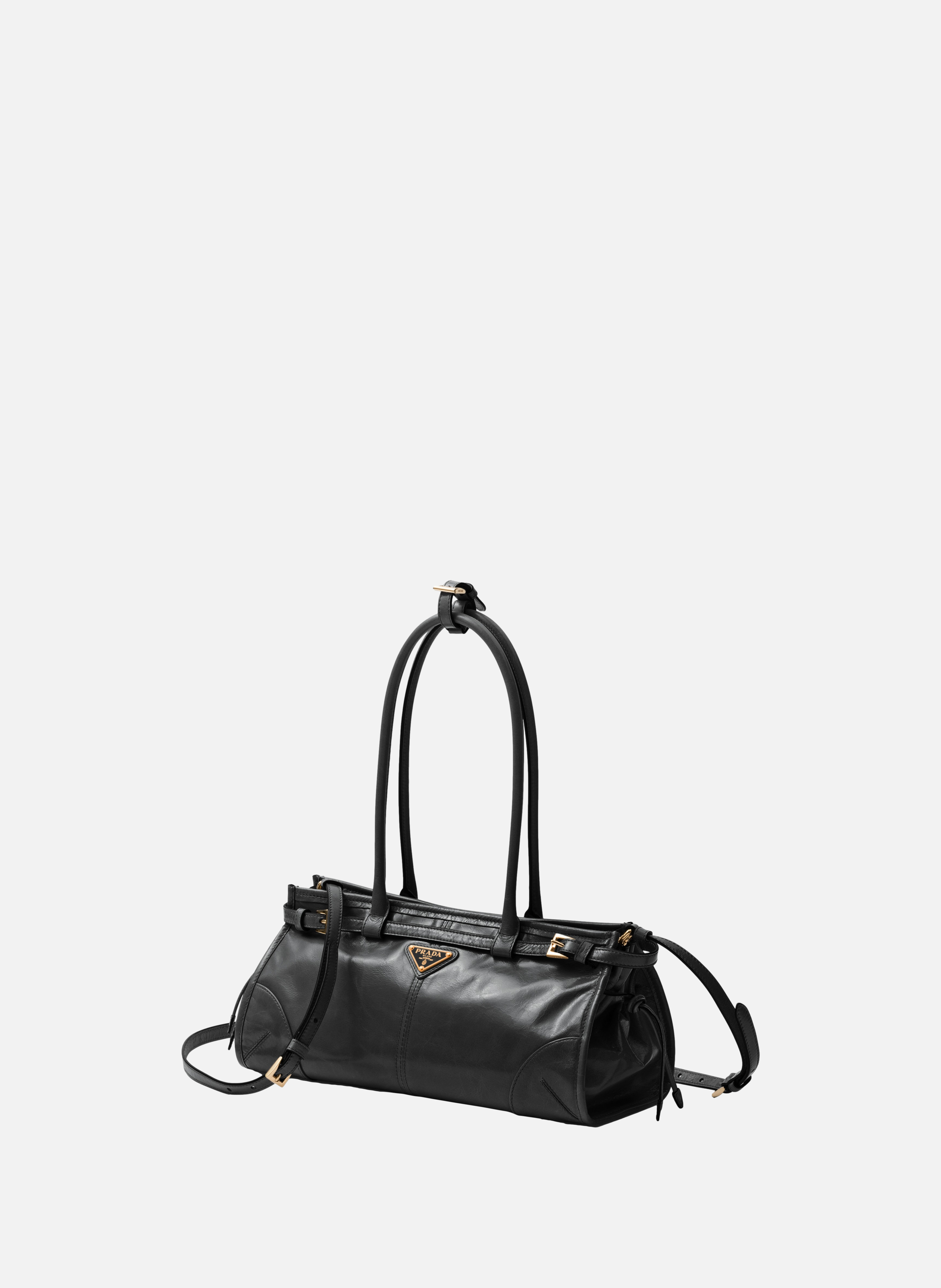 Sac à main prada bonnie en cuir PRADA Noir