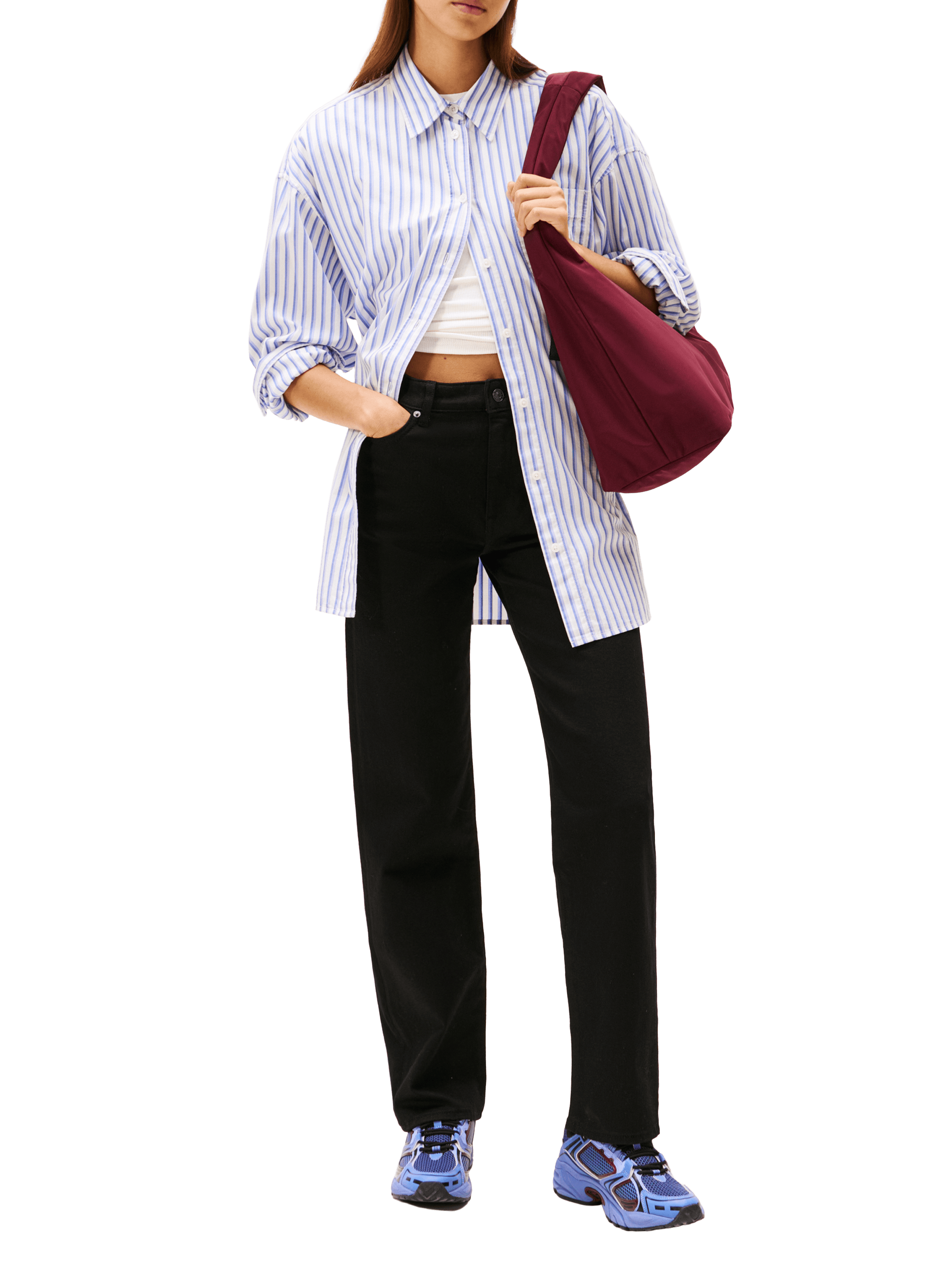 Jean droit en coton mélangé TOMMY HILFIGER Bleu